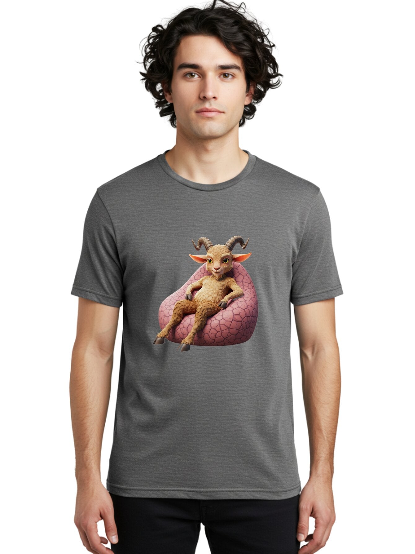 Goat-Relaxing-On-Bean-Bag Men'S Graphic Tee, 100% Cotton, Comfortable Casual Summer Wear, Machine Washable, Vintage Camera, Old Camera, Antique Camera, Black Camera, Classic Photography, Photography Equipment, Nostalgic Device, Film Camera, Baq910 20