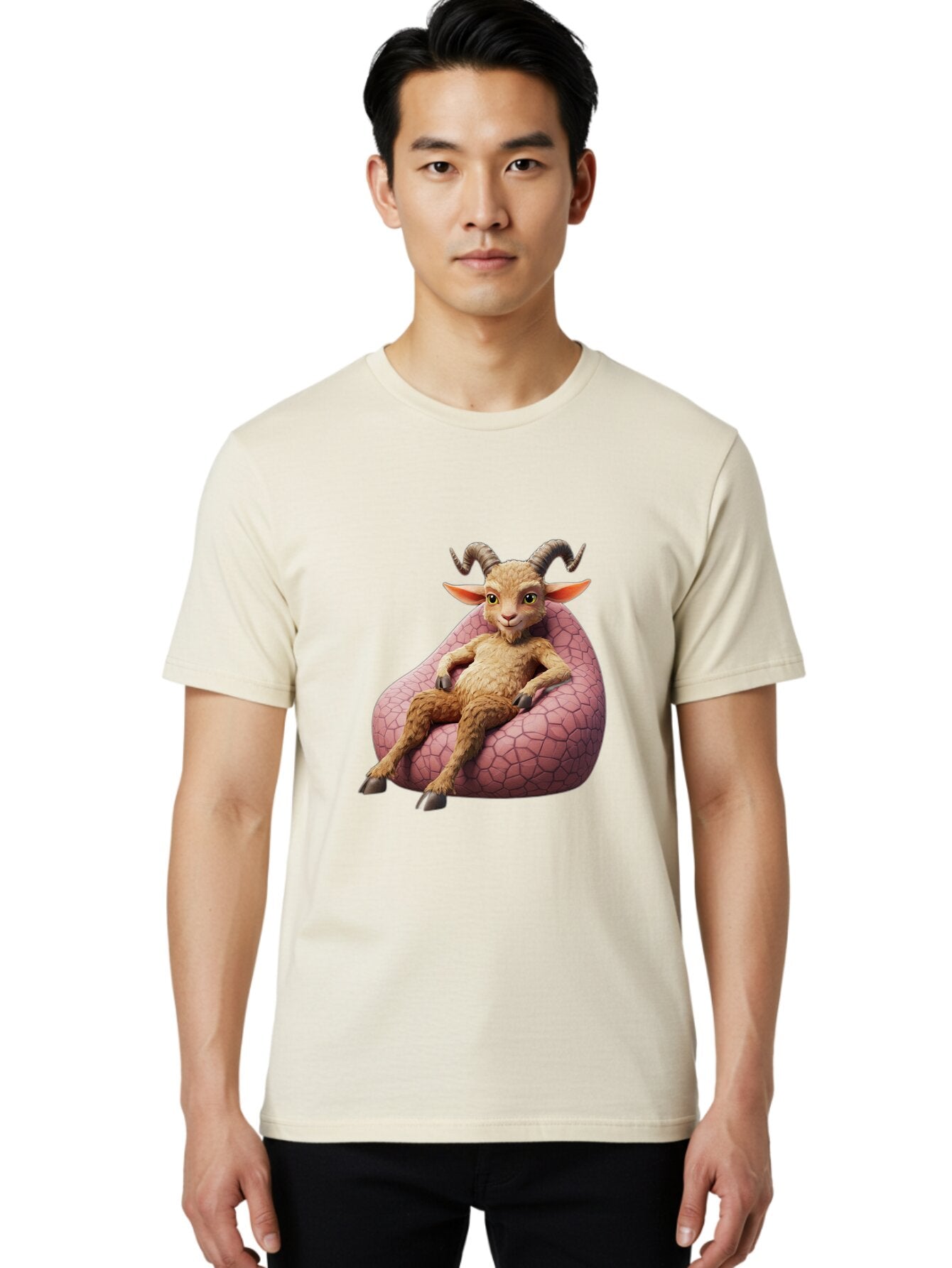 Goat-Relaxing-On-Bean-Bag Men'S Graphic Tee, 100% Cotton, Comfortable Casual Summer Wear, Machine Washable, Vintage Camera, Old Camera, Antique Camera, Black Camera, Classic Photography, Photography Equipment, Nostalgic Device, Film Camera, Baq910 29