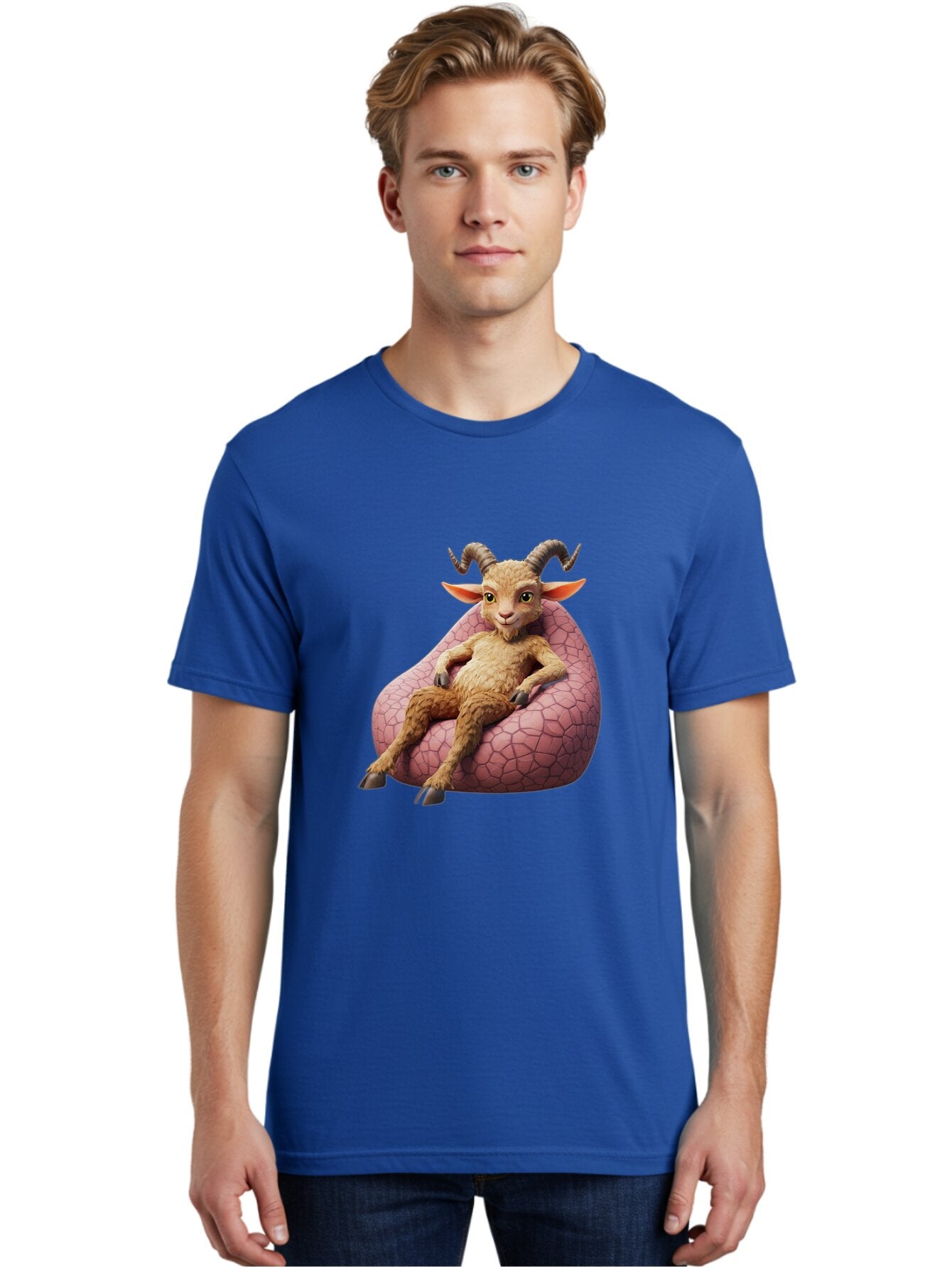 Goat-Relaxing-On-Bean-Bag Men'S Graphic Tee, 100% Cotton, Comfortable Casual Summer Wear, Machine Washable, Vintage Camera, Old Camera, Antique Camera, Black Camera, Classic Photography, Photography Equipment, Nostalgic Device, Film Camera, Baq910 23