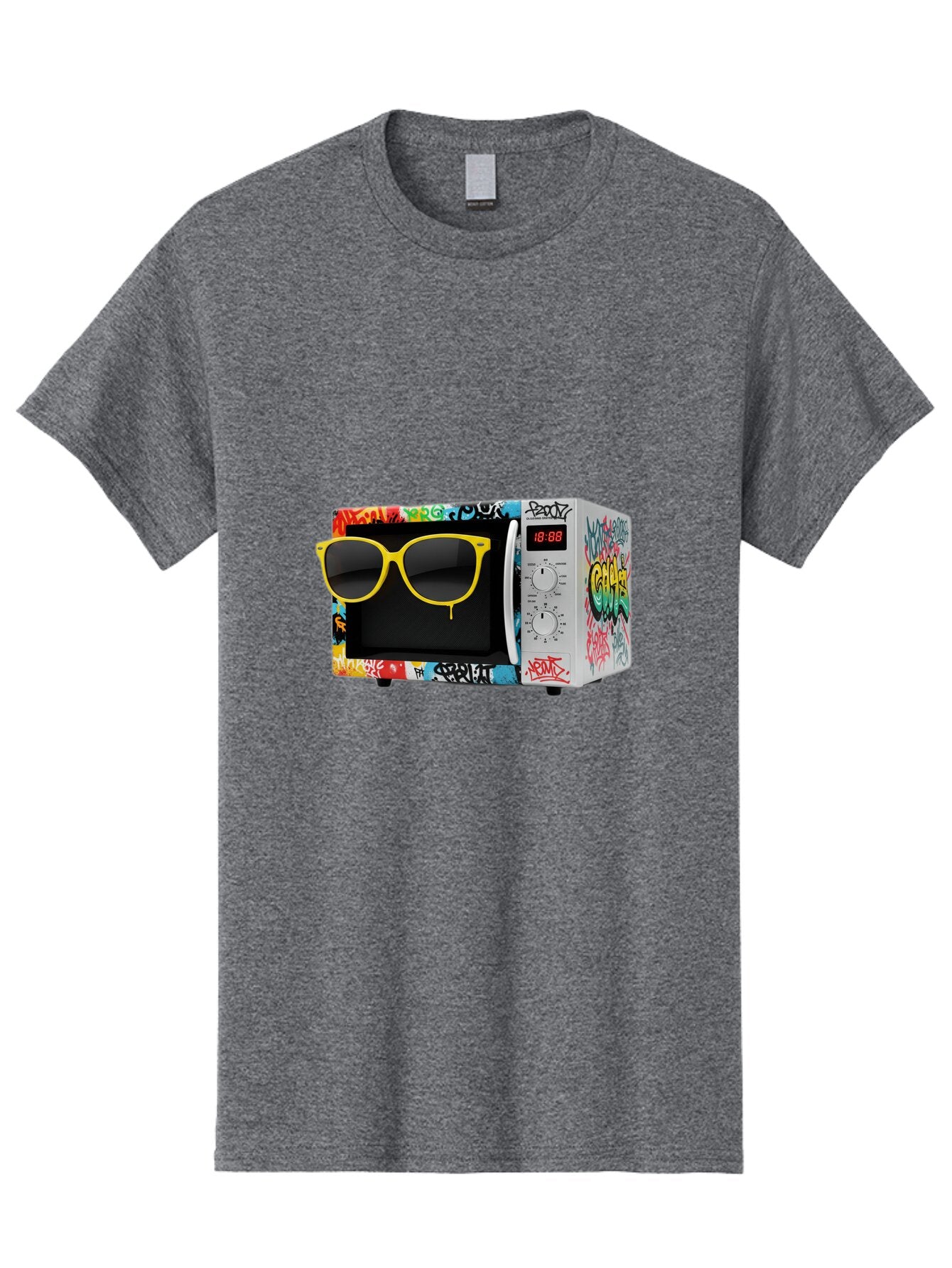 Graffiti-Microwave Men'S Graphic Tee, 100% Cotton, Comfortable Casual Summer Wear, Machine Washable, Vintage Camera, Old Camera, Antique Camera, Black Camera, Classic Photography, Photography Equipment, Nostalgic Device, Film Camera, Baq914 9