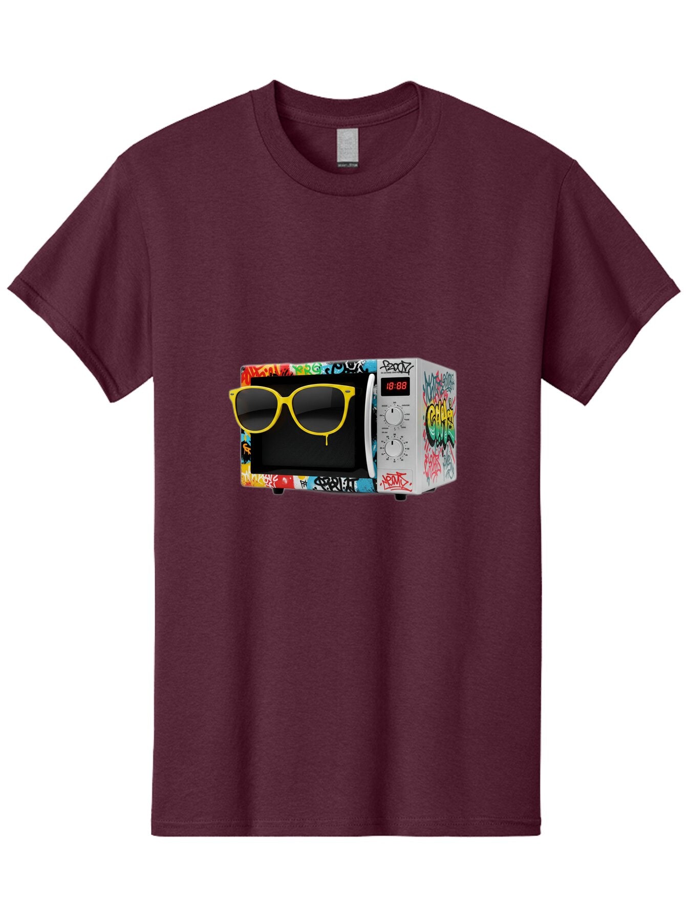 Graffiti-Microwave Men'S Graphic Tee, 100% Cotton, Comfortable Casual Summer Wear, Machine Washable, Vintage Camera, Old Camera, Antique Camera, Black Camera, Classic Photography, Photography Equipment, Nostalgic Device, Film Camera, Baq914 5