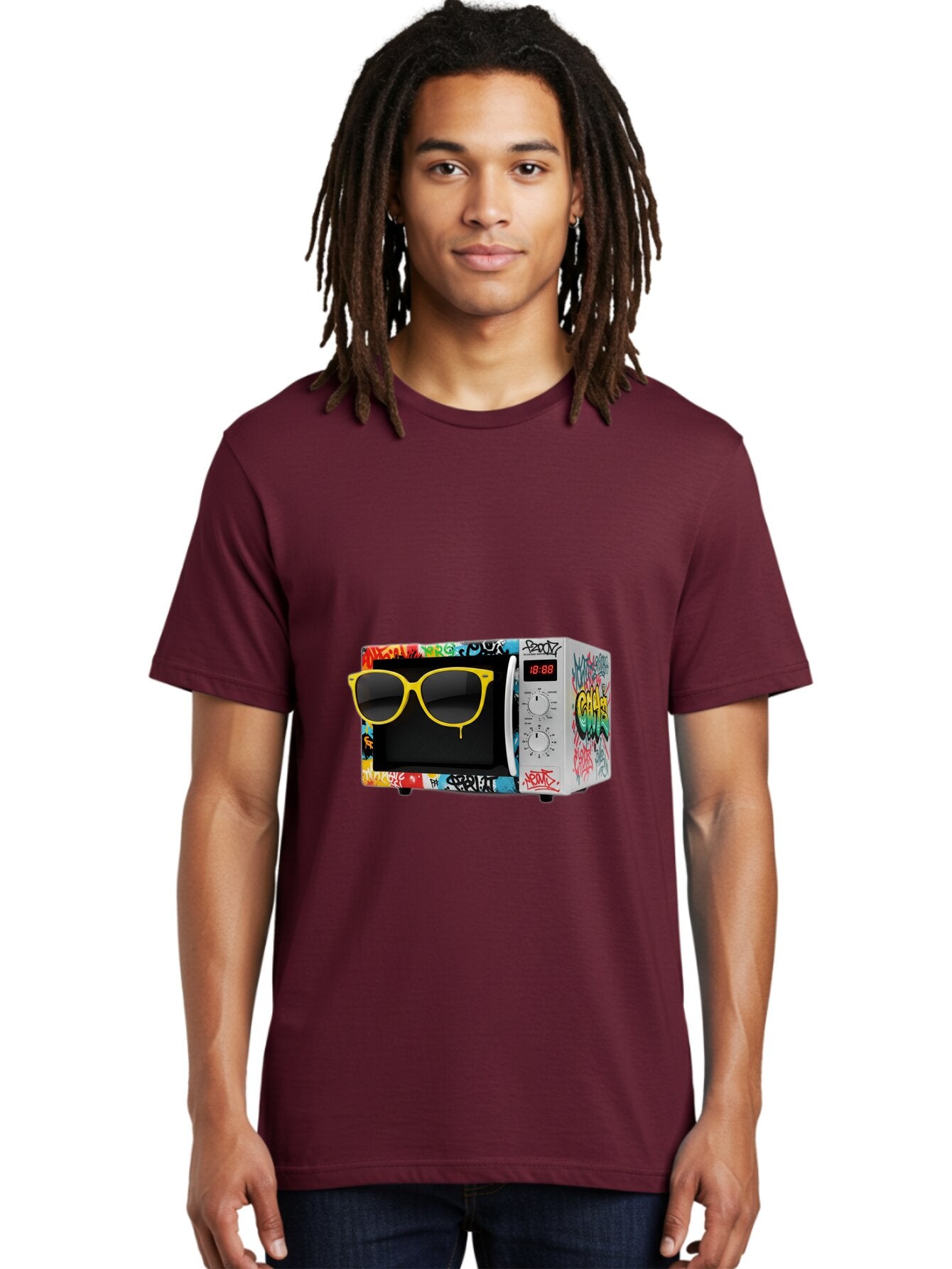 Graffiti-Microwave Men'S Graphic Tee, 100% Cotton, Comfortable Casual Summer Wear, Machine Washable, Vintage Camera, Old Camera, Antique Camera, Black Camera, Classic Photography, Photography Equipment, Nostalgic Device, Film Camera, Baq914 23