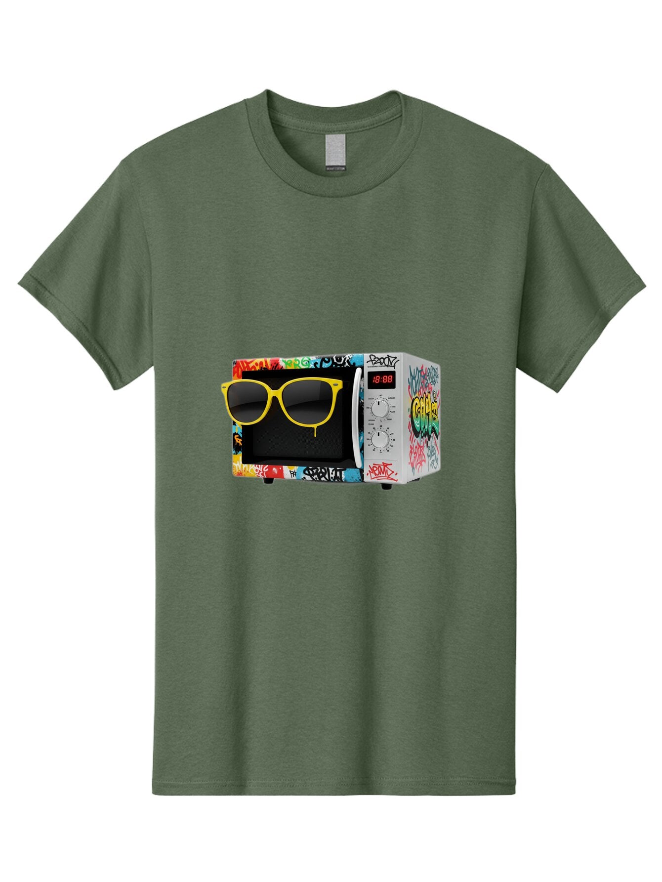 Graffiti-Microwave Men'S Graphic Tee, 100% Cotton, Comfortable Casual Summer Wear, Machine Washable, Vintage Camera, Old Camera, Antique Camera, Black Camera, Classic Photography, Photography Equipment, Nostalgic Device, Film Camera, Baq914 8