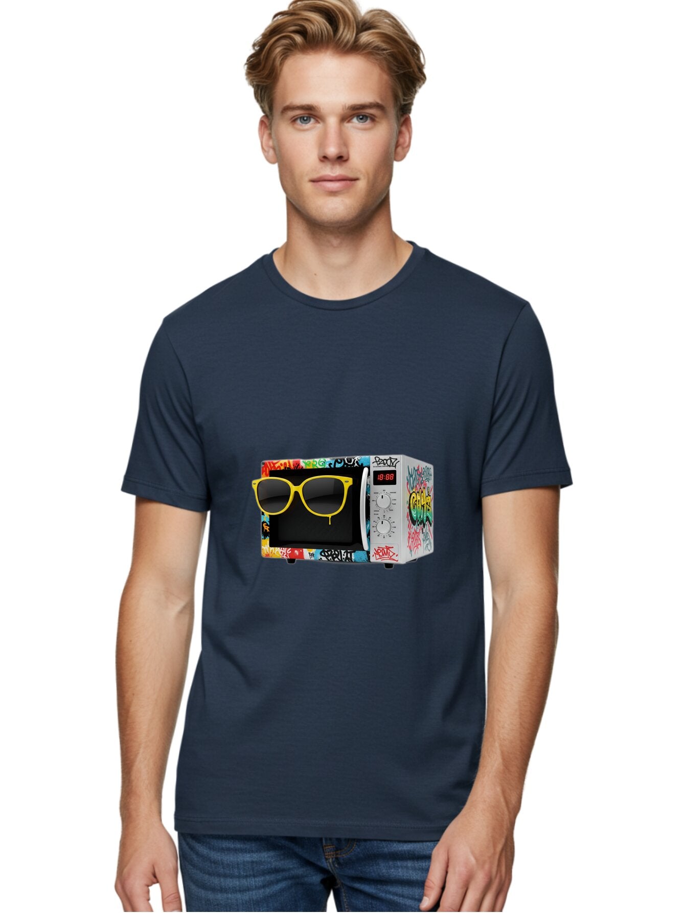 Graffiti-Microwave Men'S Graphic Tee, 100% Cotton, Comfortable Casual Summer Wear, Machine Washable, Vintage Camera, Old Camera, Antique Camera, Black Camera, Classic Photography, Photography Equipment, Nostalgic Device, Film Camera, Baq914 16