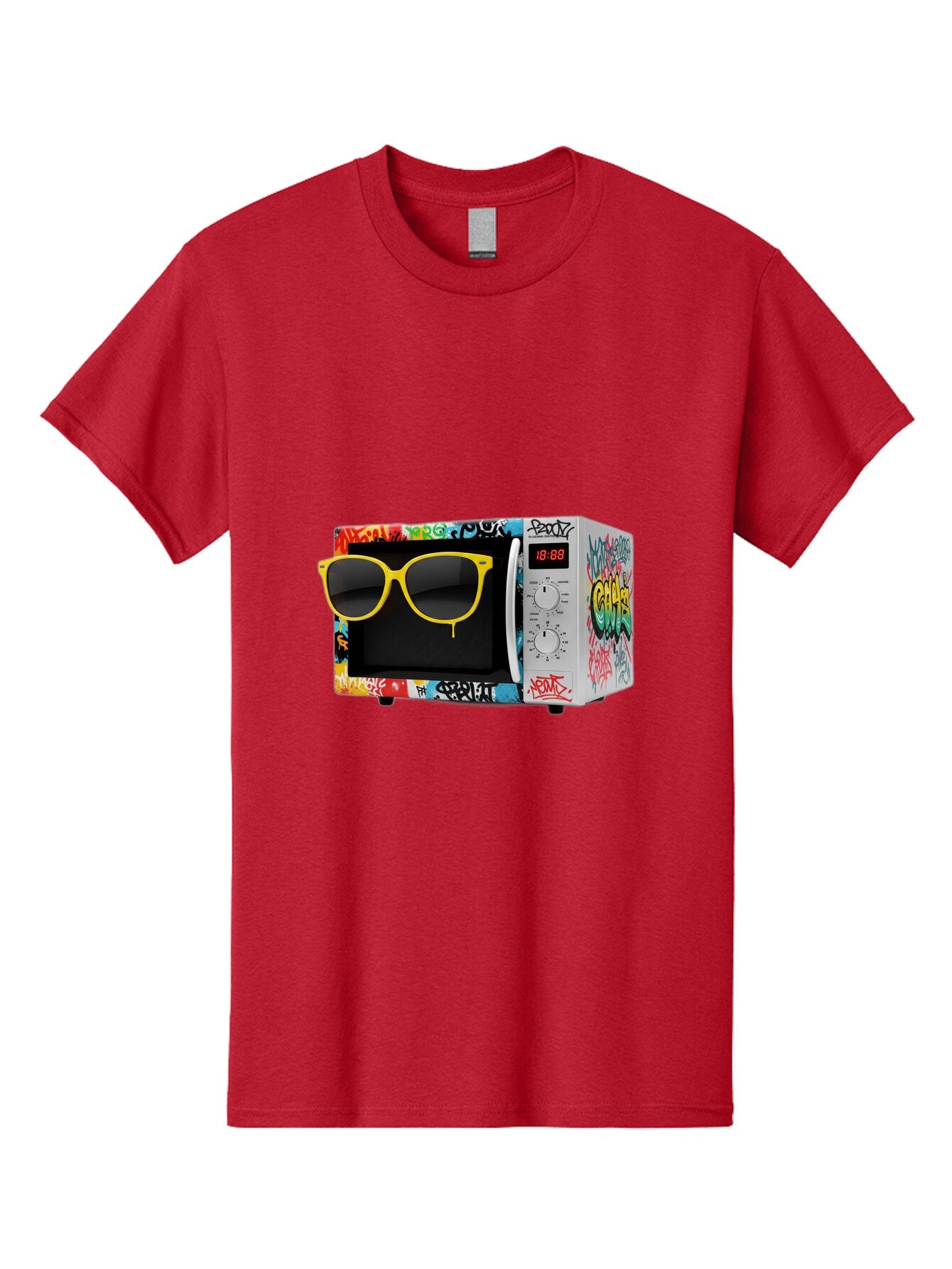 Graffiti-Microwave Men'S Graphic Tee, 100% Cotton, Comfortable Casual Summer Wear, Machine Washable, Vintage Camera, Old Camera, Antique Camera, Black Camera, Classic Photography, Photography Equipment, Nostalgic Device, Film Camera, Baq914 14