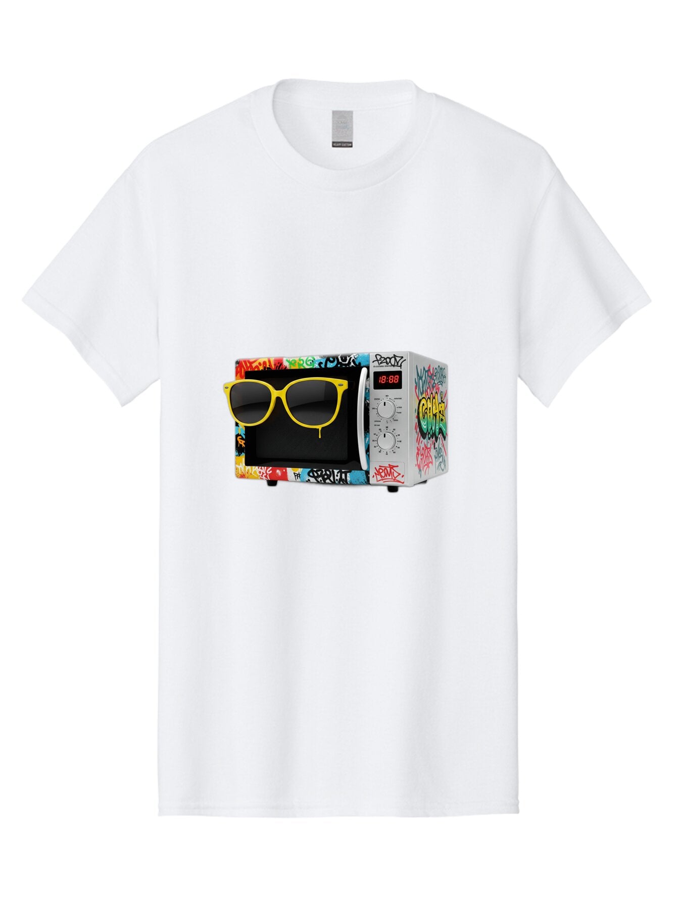 Graffiti-Microwave Men'S Graphic Tee, 100% Cotton, Comfortable Casual Summer Wear, Machine Washable, Vintage Camera, Old Camera, Antique Camera, Black Camera, Classic Photography, Photography Equipment, Nostalgic Device, Film Camera, Baq914 2