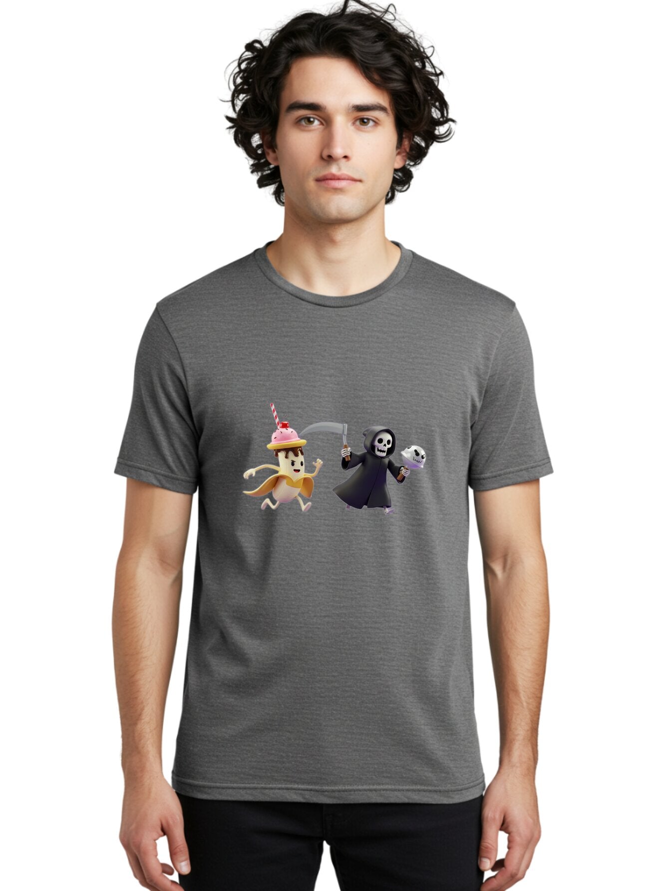 Grim-Reaper-Ice-Cream Men'S Graphic Tee, 100% Cotton, Comfortable Casual Summer Wear, Machine Washable, Vintage Camera, Old Camera, Antique Camera, Black Camera, Classic Photography, Photography Equipment, Nostalgic Device, Film Camera, Baq918 25