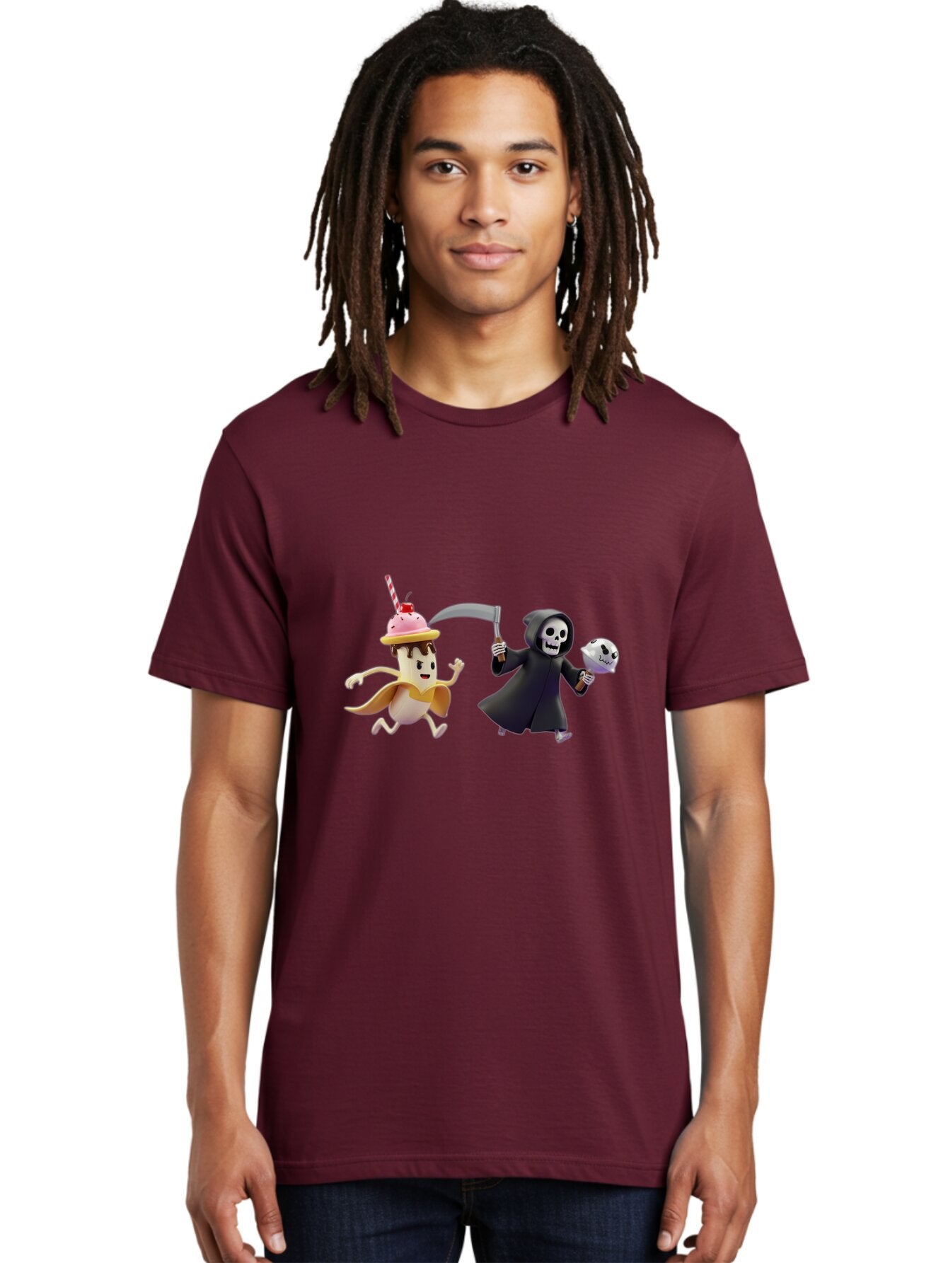 Grim-Reaper-Ice-Cream Men'S Graphic Tee, 100% Cotton, Comfortable Casual Summer Wear, Machine Washable, Vintage Camera, Old Camera, Antique Camera, Black Camera, Classic Photography, Photography Equipment, Nostalgic Device, Film Camera, Baq918 18