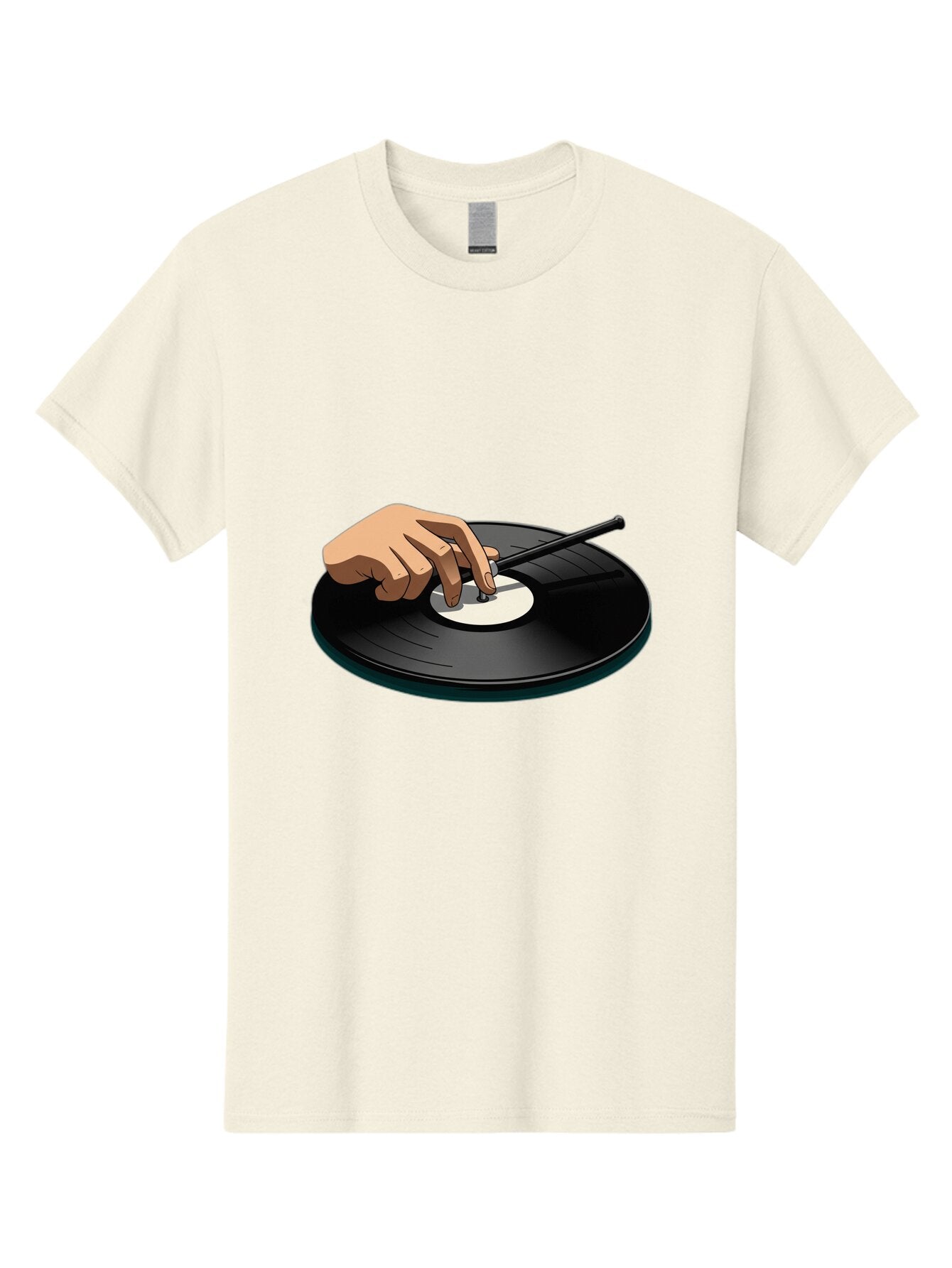 Hand-On-Vinyl-Record Men'S Graphic Tee, 100% Cotton, Comfortable Casual Summer Wear, Machine Washable, Vintage Camera, Old Camera, Antique Camera, Black Camera, Classic Photography, Photography Equipment, Nostalgic Device, Film Camera, Baq923 2