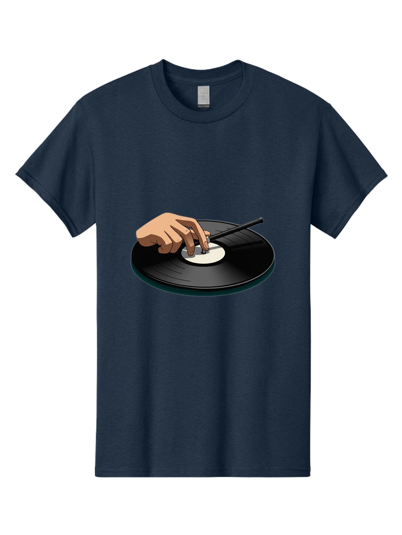 Hand-On-Vinyl-Record Men'S Graphic Tee, 100% Cotton, Comfortable Casual Summer Wear, Machine Washable, Vintage Camera, Old Camera, Antique Camera, Black Camera, Classic Photography, Photography Equipment, Nostalgic Device, Film Camera, Baq923 12