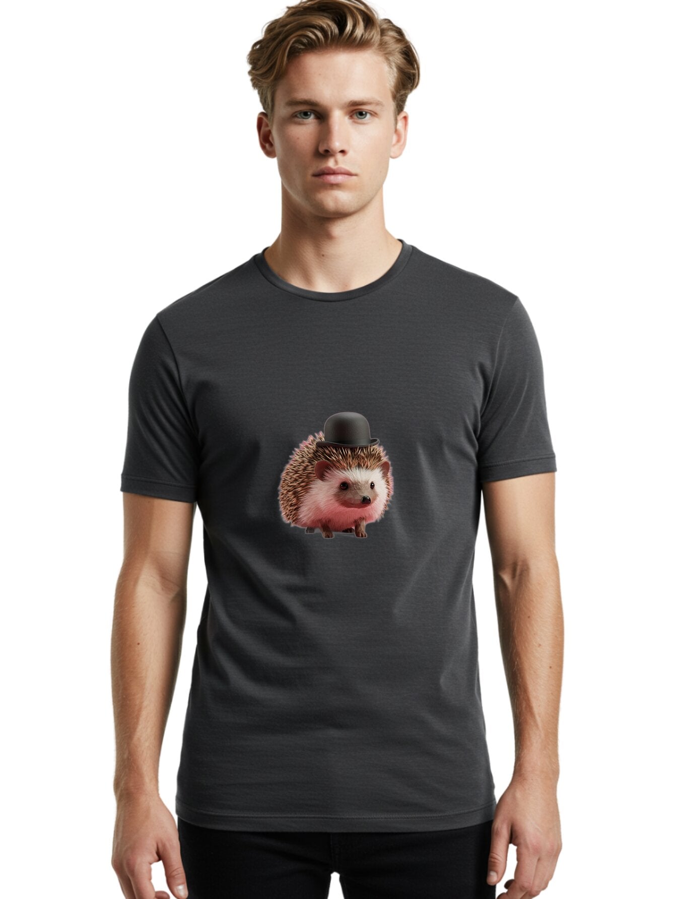 Hedgehog-Bowler-Hat Men'S Graphic Tee, 100% Cotton, Comfortable Casual Summer Wear, Machine Washable, Vintage Camera, Old Camera, Antique Camera, Black Camera, Classic Photography, Photography Equipment, Nostalgic Device, Film Camera, Baq927 18
