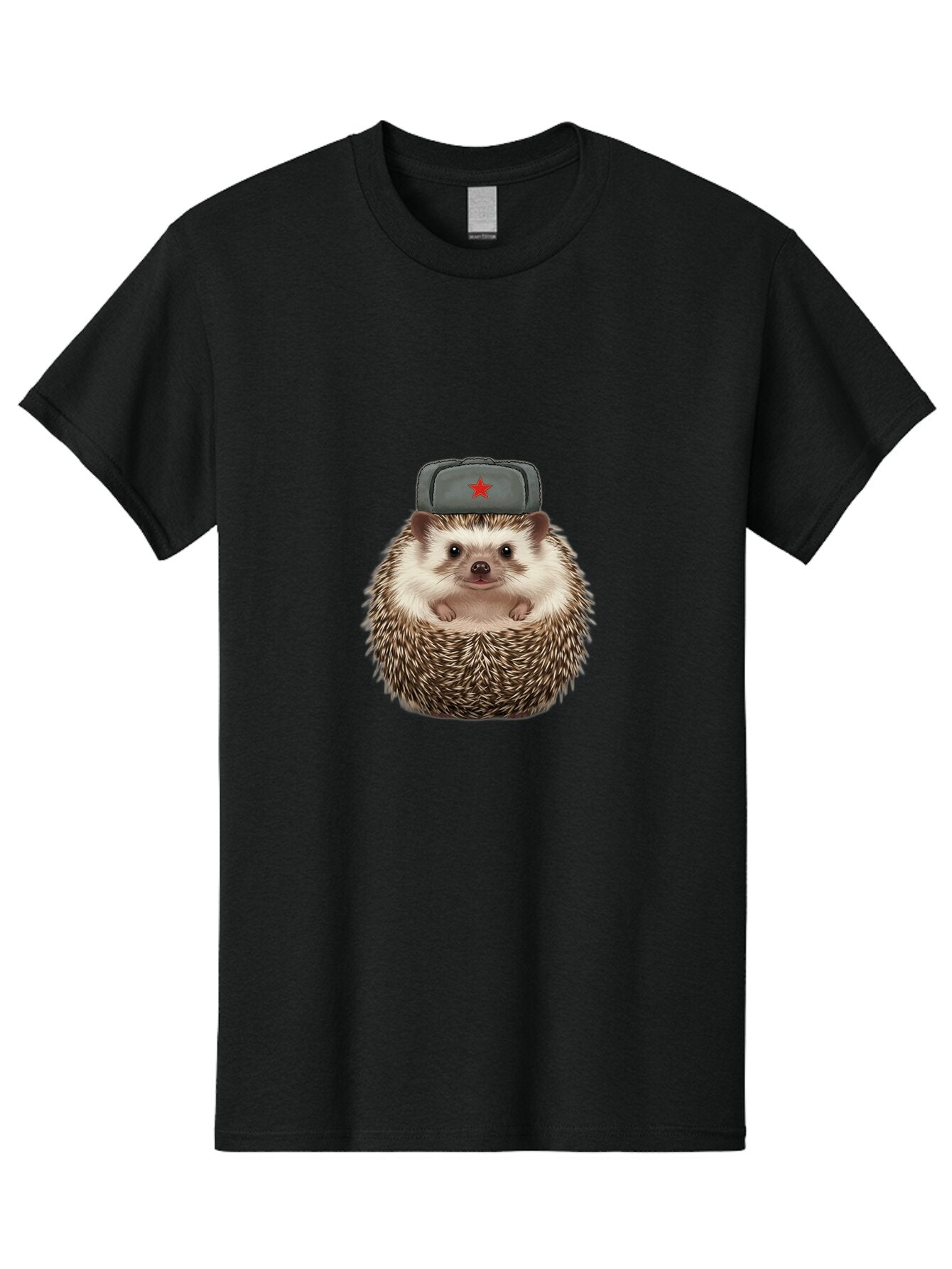 Hedgehog-In-Military-Cap-With-Red-Star Men'S Graphic Tee, 100% Cotton, Comfortable Casual Summer Wear, Machine Washable, Vintage Camera, Old Camera, Antique Camera, Black Camera, Classic Photography, Photography Equipment, Nostalgic Device, Baq931 9