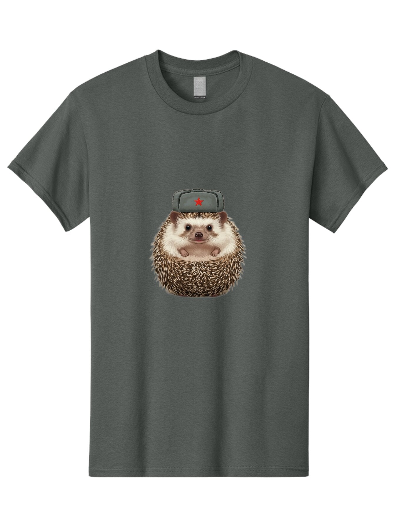 Hedgehog-In-Military-Cap-With-Red-Star Men'S Graphic Tee, 100% Cotton, Comfortable Casual Summer Wear, Machine Washable, Vintage Camera, Old Camera, Antique Camera, Black Camera, Classic Photography, Photography Equipment, Nostalgic Device, Baq931 5