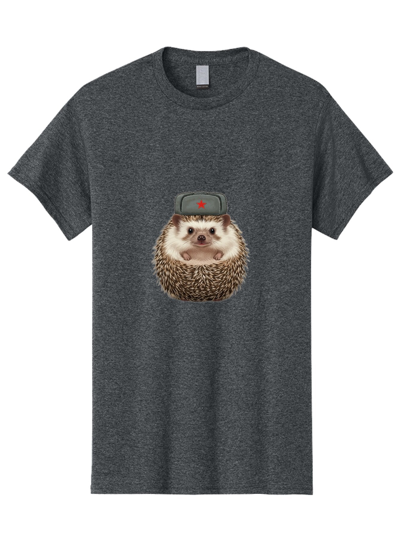 Hedgehog-In-Military-Cap-With-Red-Star Men'S Graphic Tee, 100% Cotton, Comfortable Casual Summer Wear, Machine Washable, Vintage Camera, Old Camera, Antique Camera, Black Camera, Classic Photography, Photography Equipment, Nostalgic Device, Baq931 11