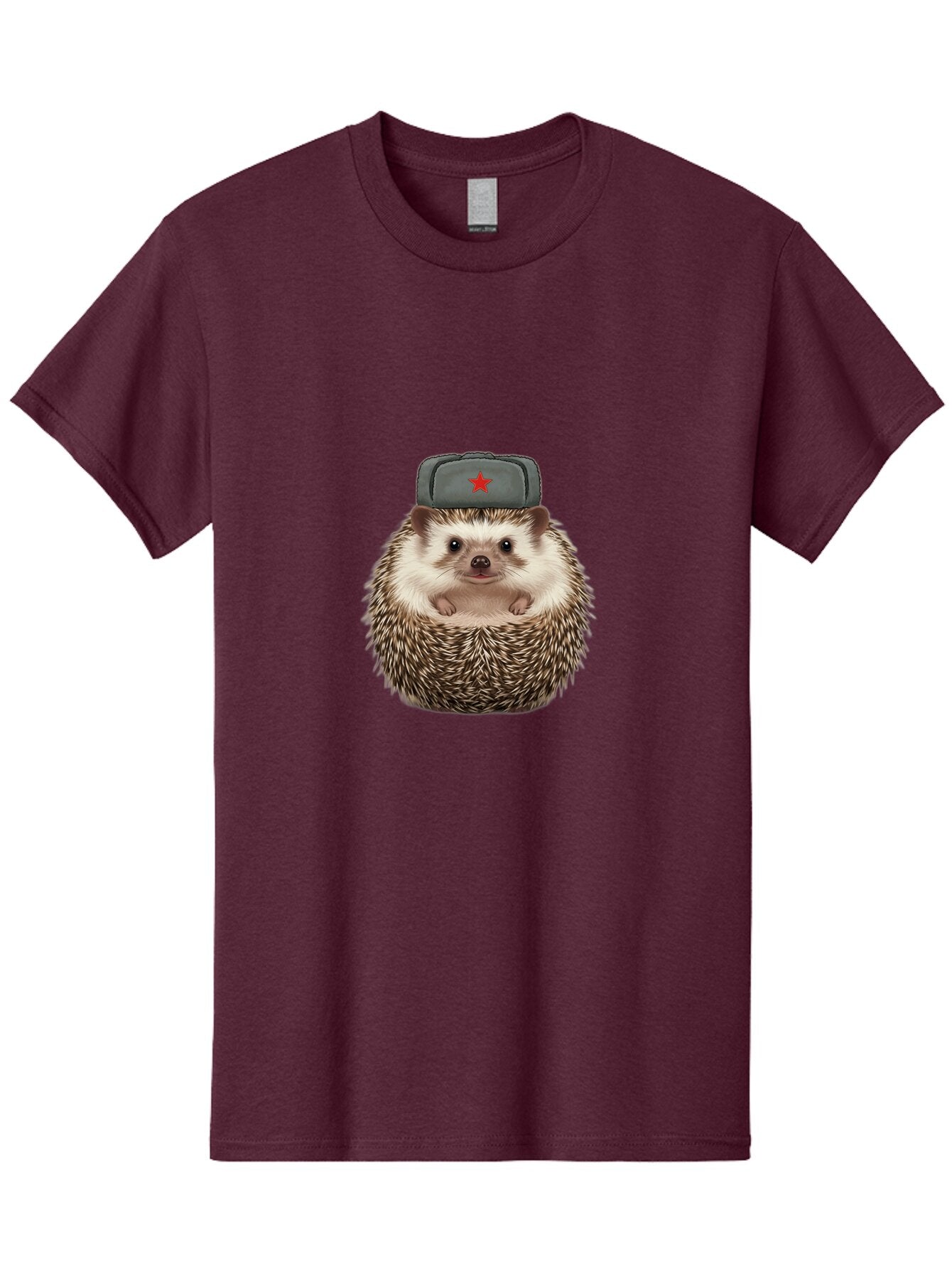 Hedgehog-In-Military-Cap-With-Red-Star Men'S Graphic Tee, 100% Cotton, Comfortable Casual Summer Wear, Machine Washable, Vintage Camera, Old Camera, Antique Camera, Black Camera, Classic Photography, Photography Equipment, Nostalgic Device, Baq931 2