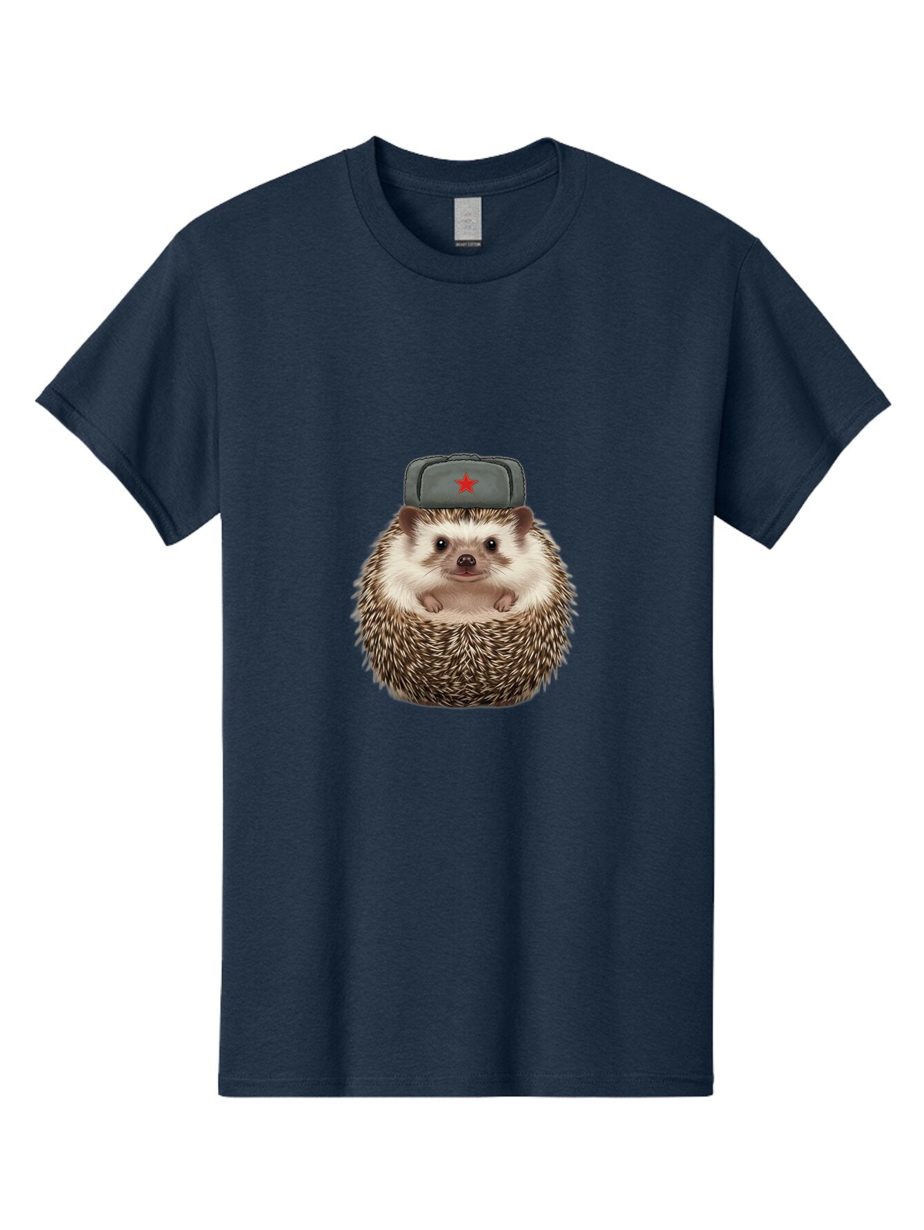 Hedgehog-In-Military-Cap-With-Red-Star Men'S Graphic Tee, 100% Cotton, Comfortable Casual Summer Wear, Machine Washable, Vintage Camera, Old Camera, Antique Camera, Black Camera, Classic Photography, Photography Equipment, Nostalgic Device, Baq931 7