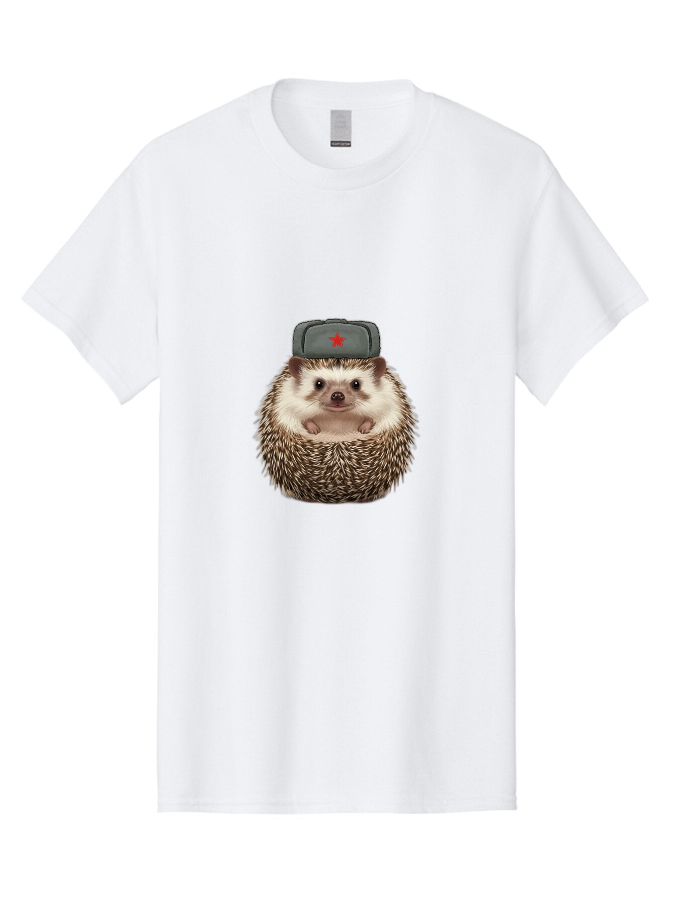 Hedgehog-In-Military-Cap-With-Red-Star Men'S Graphic Tee, 100% Cotton, Comfortable Casual Summer Wear, Machine Washable, Vintage Camera, Old Camera, Antique Camera, Black Camera, Classic Photography, Photography Equipment, Nostalgic Device, Baq931 3