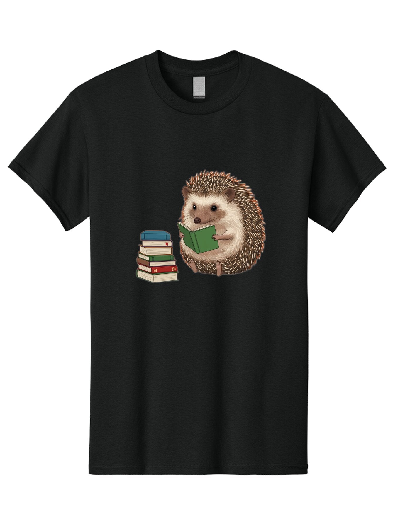 Hedgehog-Reading-2 Men'S Graphic Tee, 100% Cotton, Comfortable Casual Summer Wear, Machine Washable, Vintage Camera, Old Camera, Antique Camera, Black Camera, Classic Photography, Photography Equipment, Nostalgic Device, Film Camera, Baq937 8