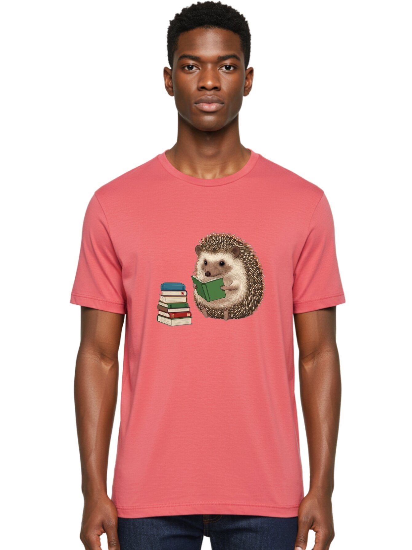 Hedgehog-Reading-2 Men'S Graphic Tee, 100% Cotton, Comfortable Casual Summer Wear, Machine Washable, Vintage Camera, Old Camera, Antique Camera, Black Camera, Classic Photography, Photography Equipment, Nostalgic Device, Film Camera, Baq937 26
