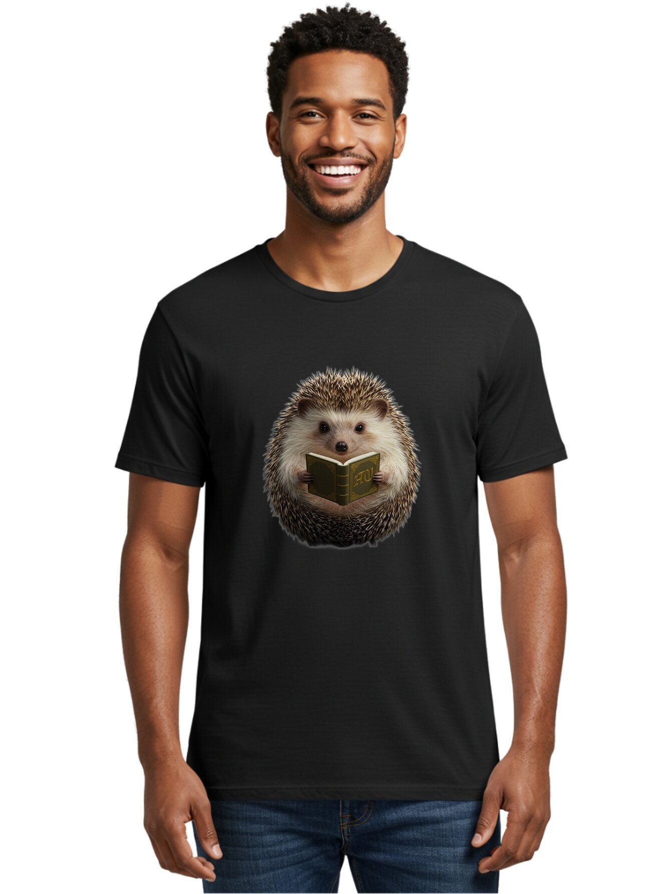 Hedgehog-Reading-3 Men'S Graphic Tee, 100% Cotton, Comfortable Casual Summer Wear, Machine Washable, Vintage Camera, Old Camera, Antique Camera, Black Camera, Classic Photography, Photography Equipment, Nostalgic Device, Film Camera, Baq938 22