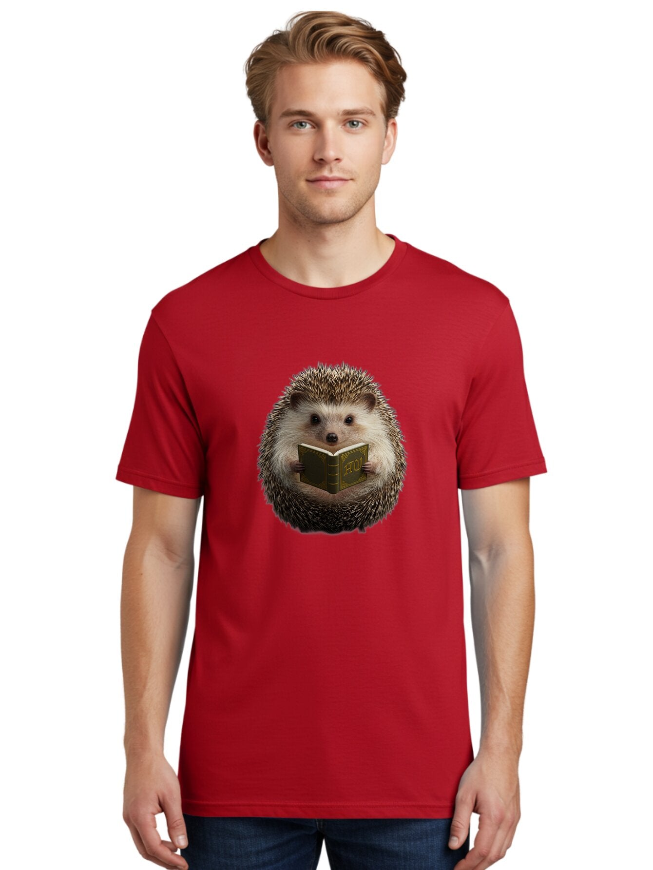 Hedgehog-Reading-3 Men'S Graphic Tee, 100% Cotton, Comfortable Casual Summer Wear, Machine Washable, Vintage Camera, Old Camera, Antique Camera, Black Camera, Classic Photography, Photography Equipment, Nostalgic Device, Film Camera, Baq938 26