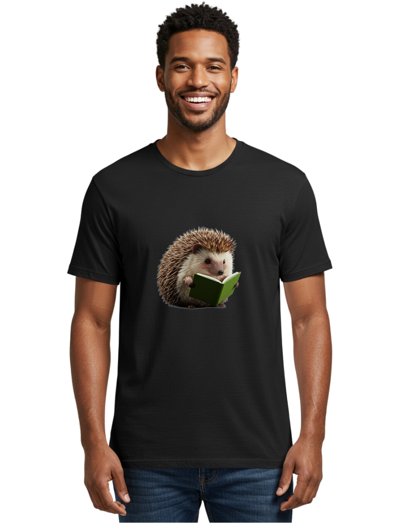Hedgehog-Reading-4 Men'S Graphic Tee, 100% Cotton, Comfortable Casual Summer Wear, Machine Washable, Vintage Camera, Old Camera, Antique Camera, Black Camera, Classic Photography, Photography Equipment, Nostalgic Device, Film Camera, Baq939 29