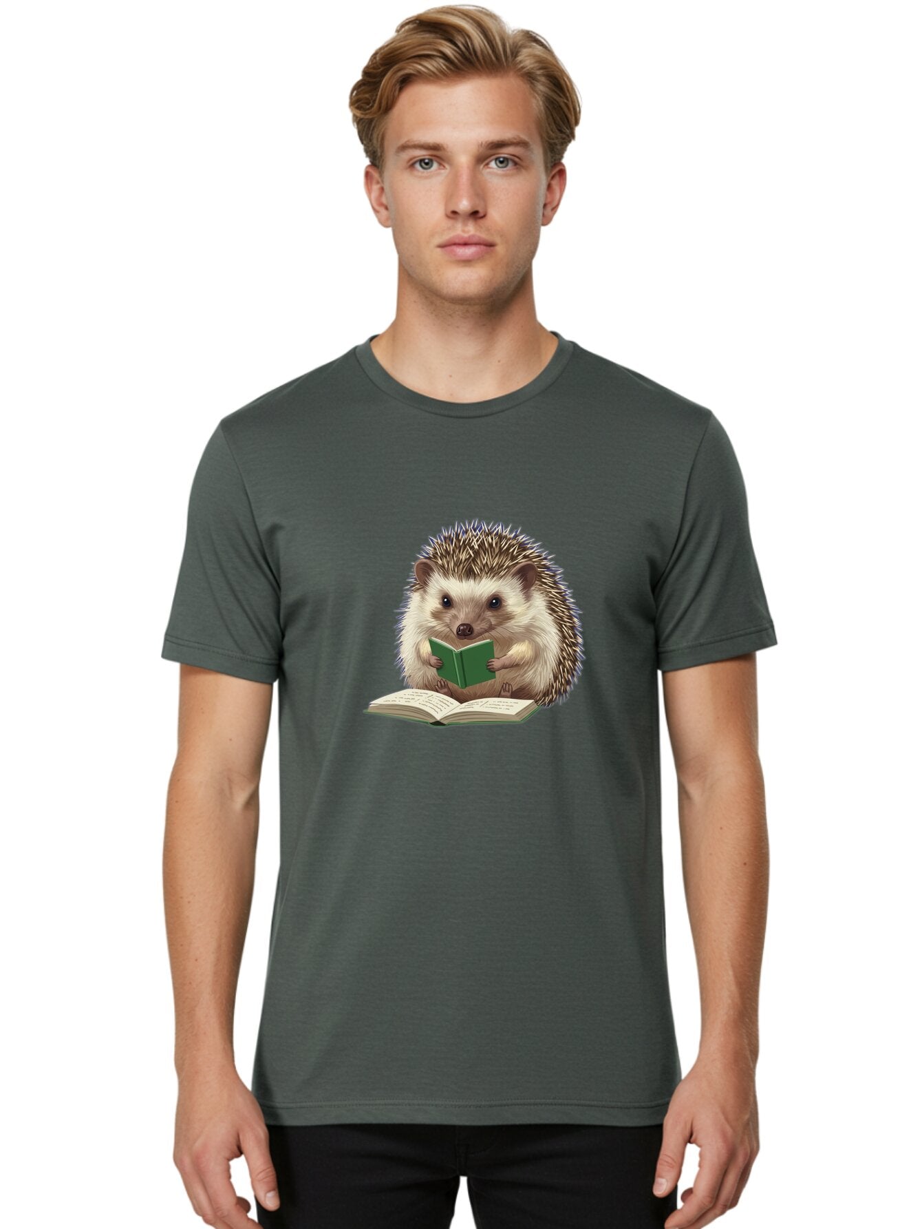 Hedgehog-Reading-5 Men'S Graphic Tee, 100% Cotton, Comfortable Casual Summer Wear, Machine Washable, Vintage Camera, Old Camera, Antique Camera, Black Camera, Classic Photography, Photography Equipment, Nostalgic Device, Film Camera, Baq940 28