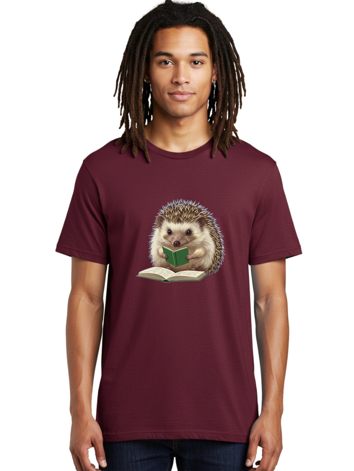 Hedgehog-Reading-5 Men'S Graphic Tee, 100% Cotton, Comfortable Casual Summer Wear, Machine Washable, Vintage Camera, Old Camera, Antique Camera, Black Camera, Classic Photography, Photography Equipment, Nostalgic Device, Film Camera, Baq940 24
