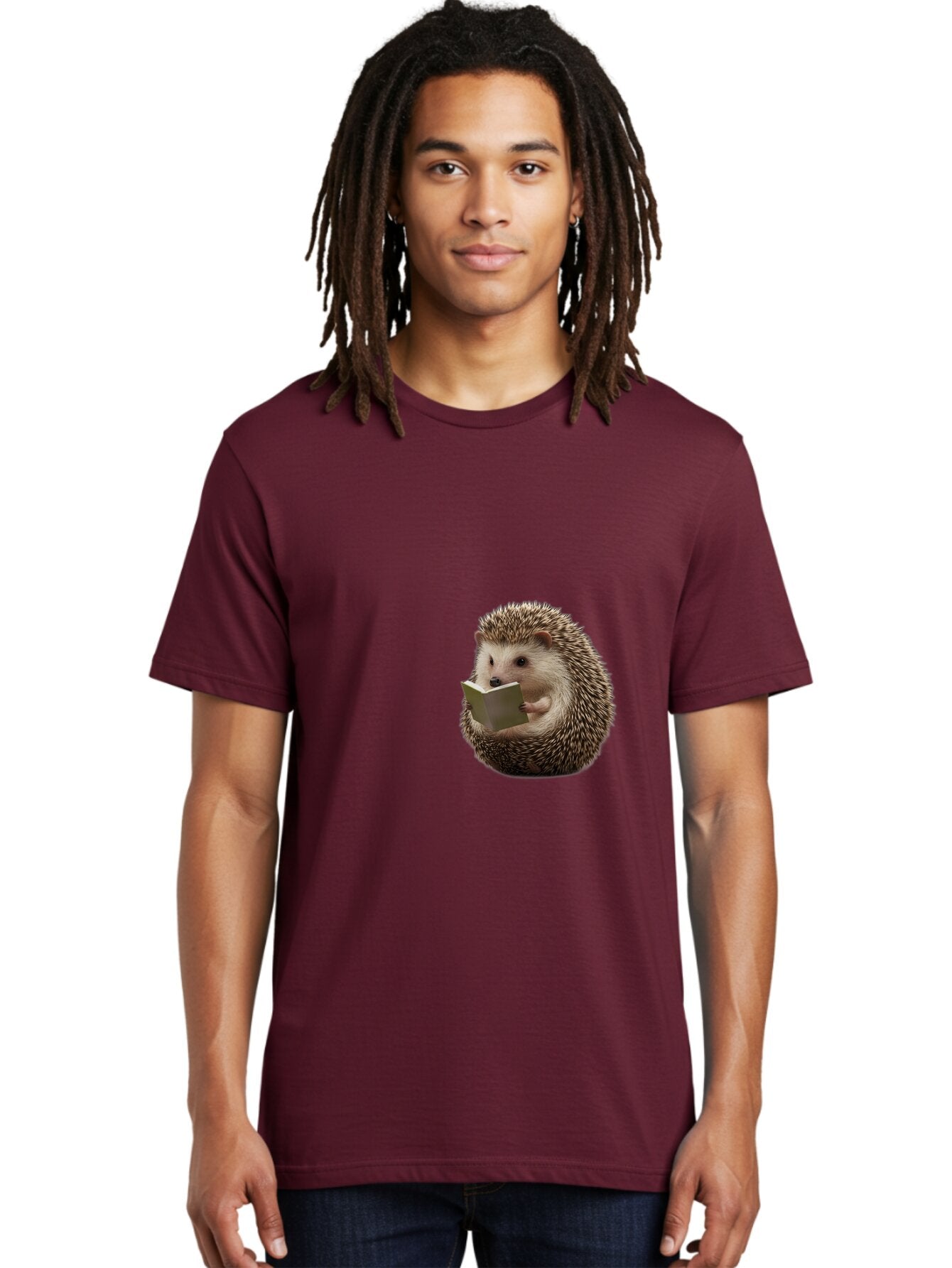 Hedgehog-Reading-6 Men'S Graphic Tee, 100% Cotton, Comfortable Casual Summer Wear, Machine Washable, Vintage Camera, Old Camera, Antique Camera, Black Camera, Classic Photography, Photography Equipment, Nostalgic Device, Film Camera, Baq941 20