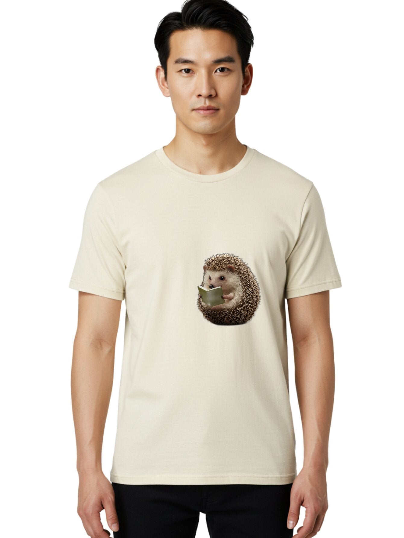 Hedgehog-Reading-6 Men'S Graphic Tee, 100% Cotton, Comfortable Casual Summer Wear, Machine Washable, Vintage Camera, Old Camera, Antique Camera, Black Camera, Classic Photography, Photography Equipment, Nostalgic Device, Film Camera, Baq941 28