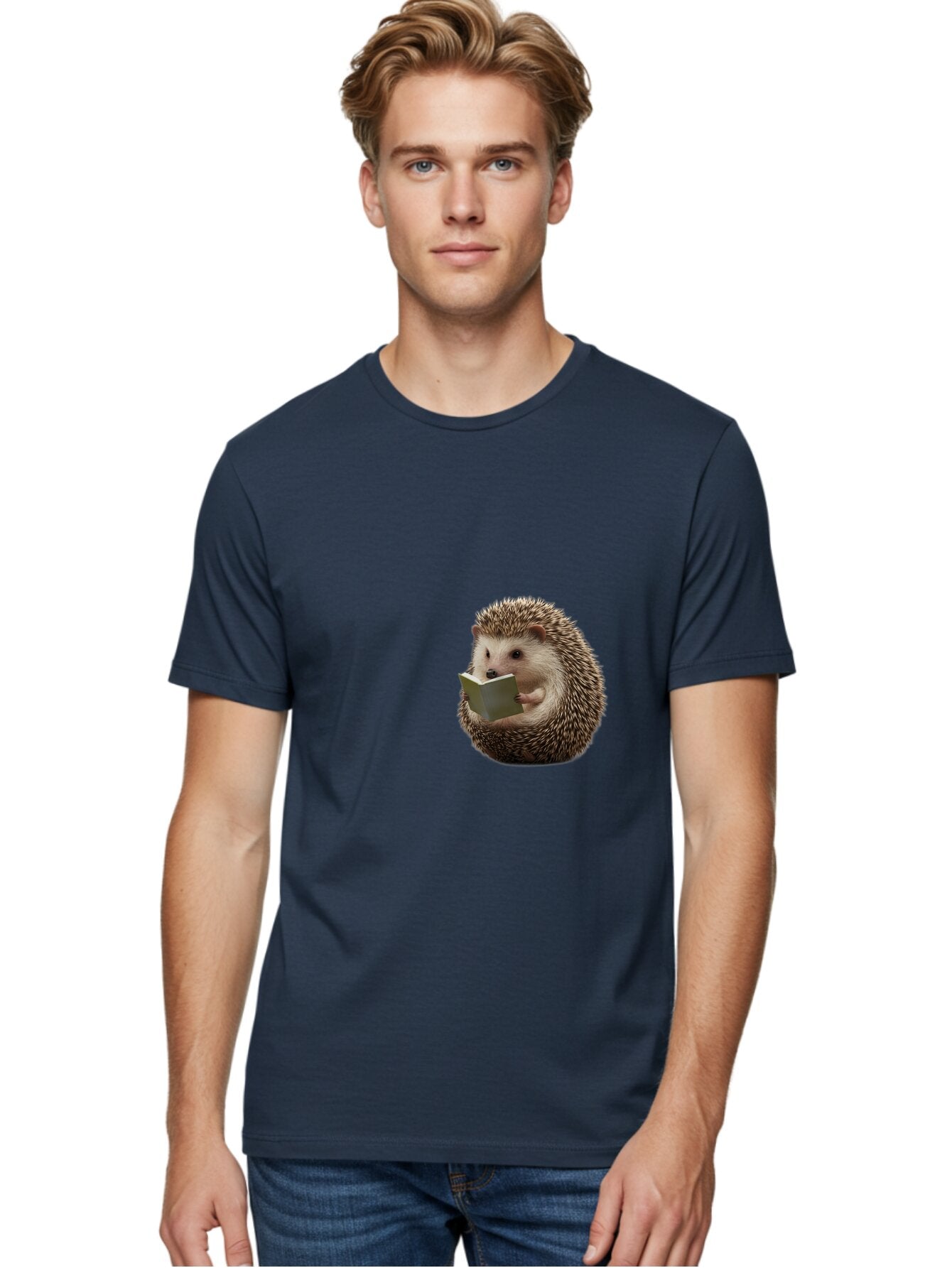 Hedgehog-Reading-6 Men'S Graphic Tee, 100% Cotton, Comfortable Casual Summer Wear, Machine Washable, Vintage Camera, Old Camera, Antique Camera, Black Camera, Classic Photography, Photography Equipment, Nostalgic Device, Film Camera, Baq941 18