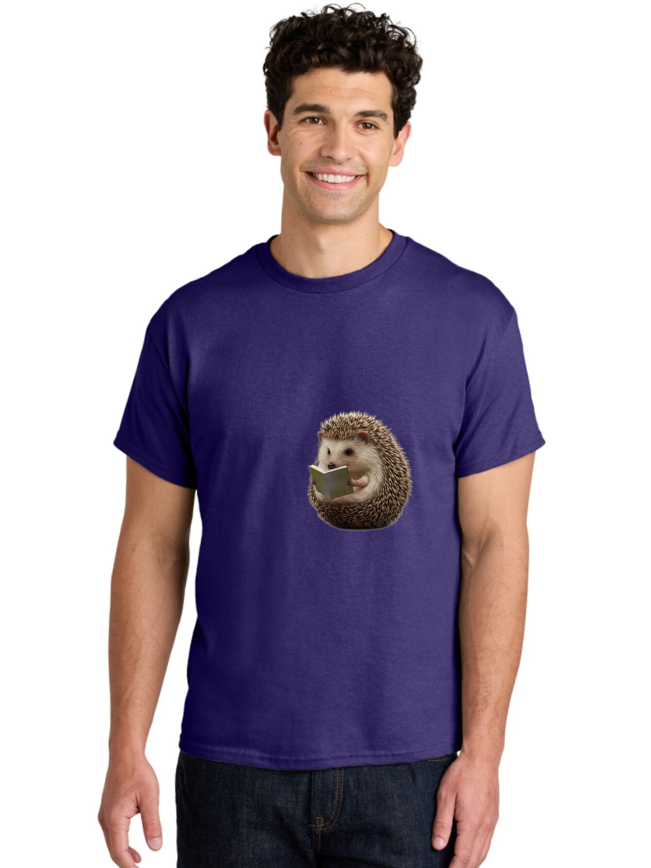 Hedgehog-Reading-6 Men'S Graphic Tee, 100% Cotton, Comfortable Casual Summer Wear, Machine Washable, Vintage Camera, Old Camera, Antique Camera, Black Camera, Classic Photography, Photography Equipment, Nostalgic Device, Film Camera, Baq941 25