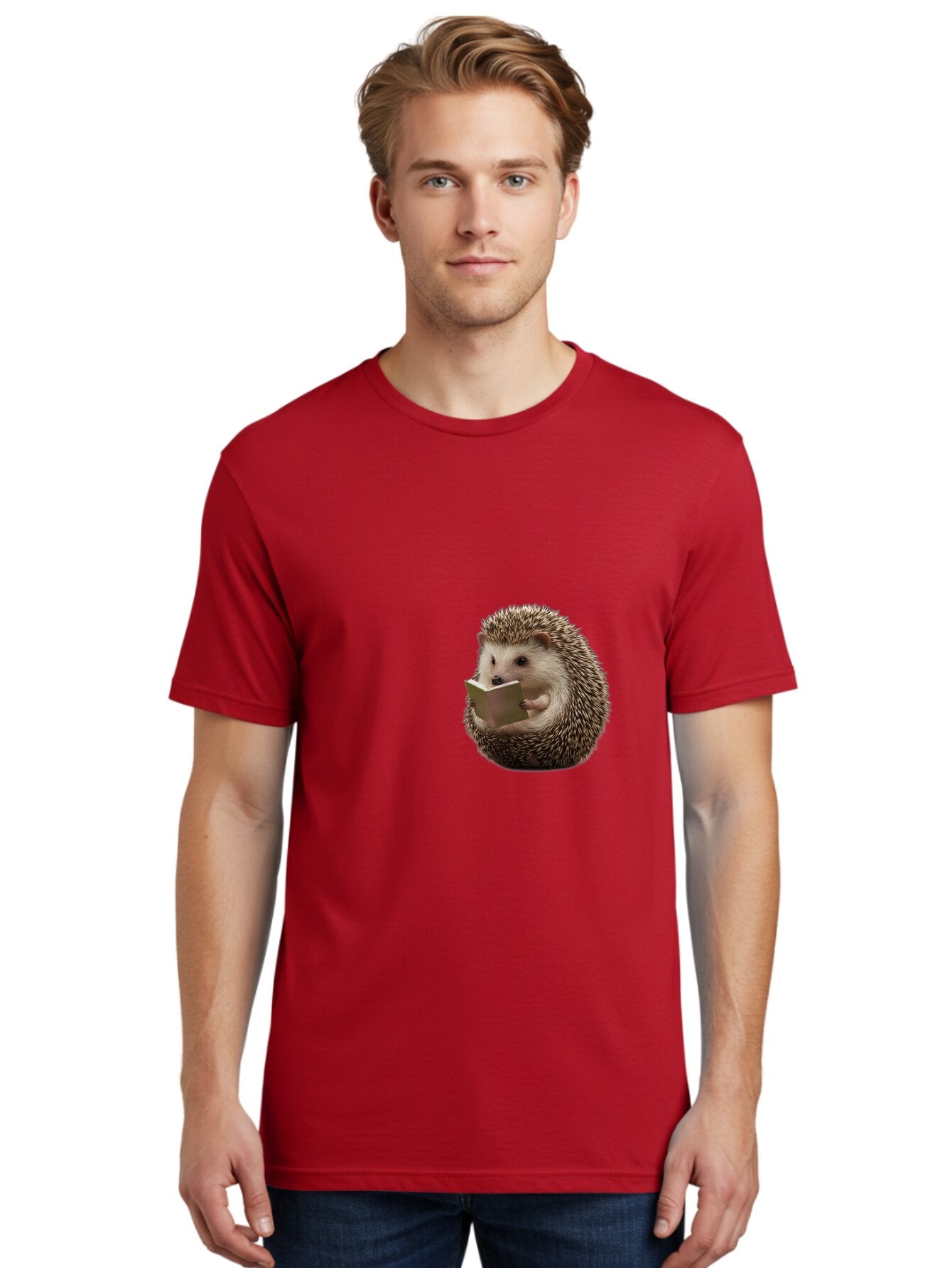 Hedgehog-Reading-6 Men'S Graphic Tee, 100% Cotton, Comfortable Casual Summer Wear, Machine Washable, Vintage Camera, Old Camera, Antique Camera, Black Camera, Classic Photography, Photography Equipment, Nostalgic Device, Film Camera, Baq941 29