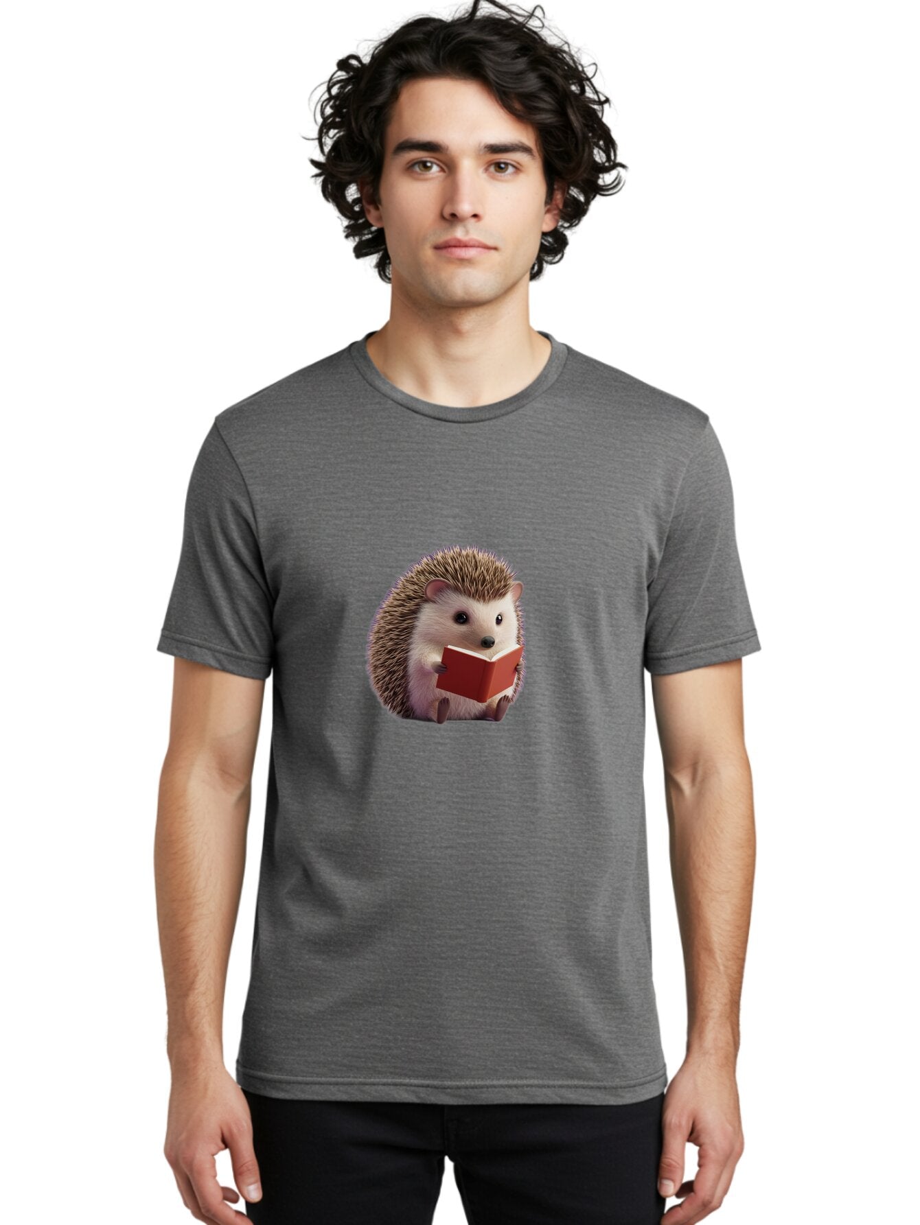 Hedgehog-Reading-7 Men'S Graphic Tee, 100% Cotton, Comfortable Casual Summer Wear, Machine Washable, Vintage Camera, Old Camera, Antique Camera, Black Camera, Classic Photography, Photography Equipment, Nostalgic Device, Film Camera, Baq942 21