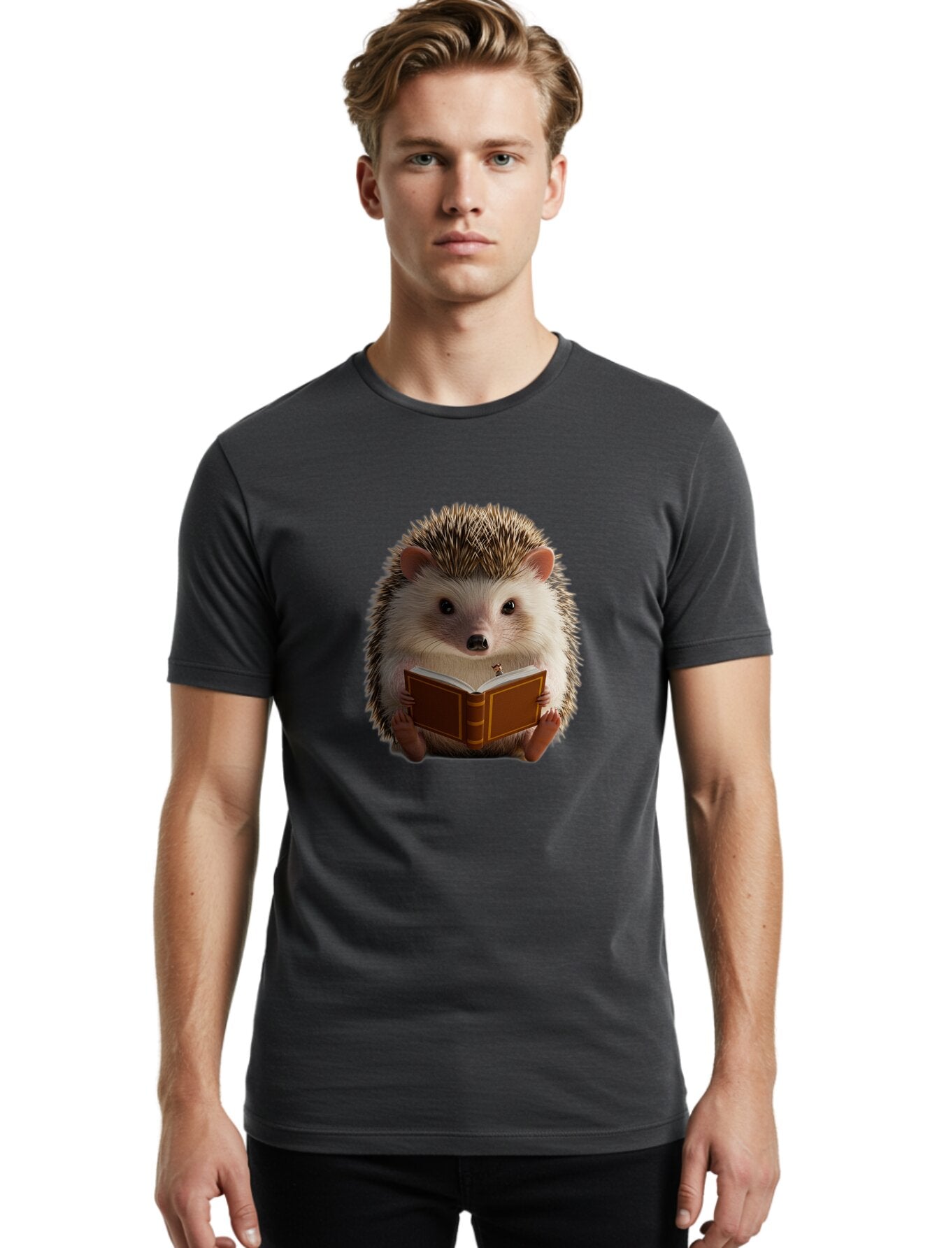 Hedgehog-Reading-8 Men'S Graphic Tee, 100% Cotton, Comfortable Casual Summer Wear, Machine Washable, Vintage Camera, Old Camera, Antique Camera, Black Camera, Classic Photography, Photography Equipment, Nostalgic Device, Film Camera, Baq943 26