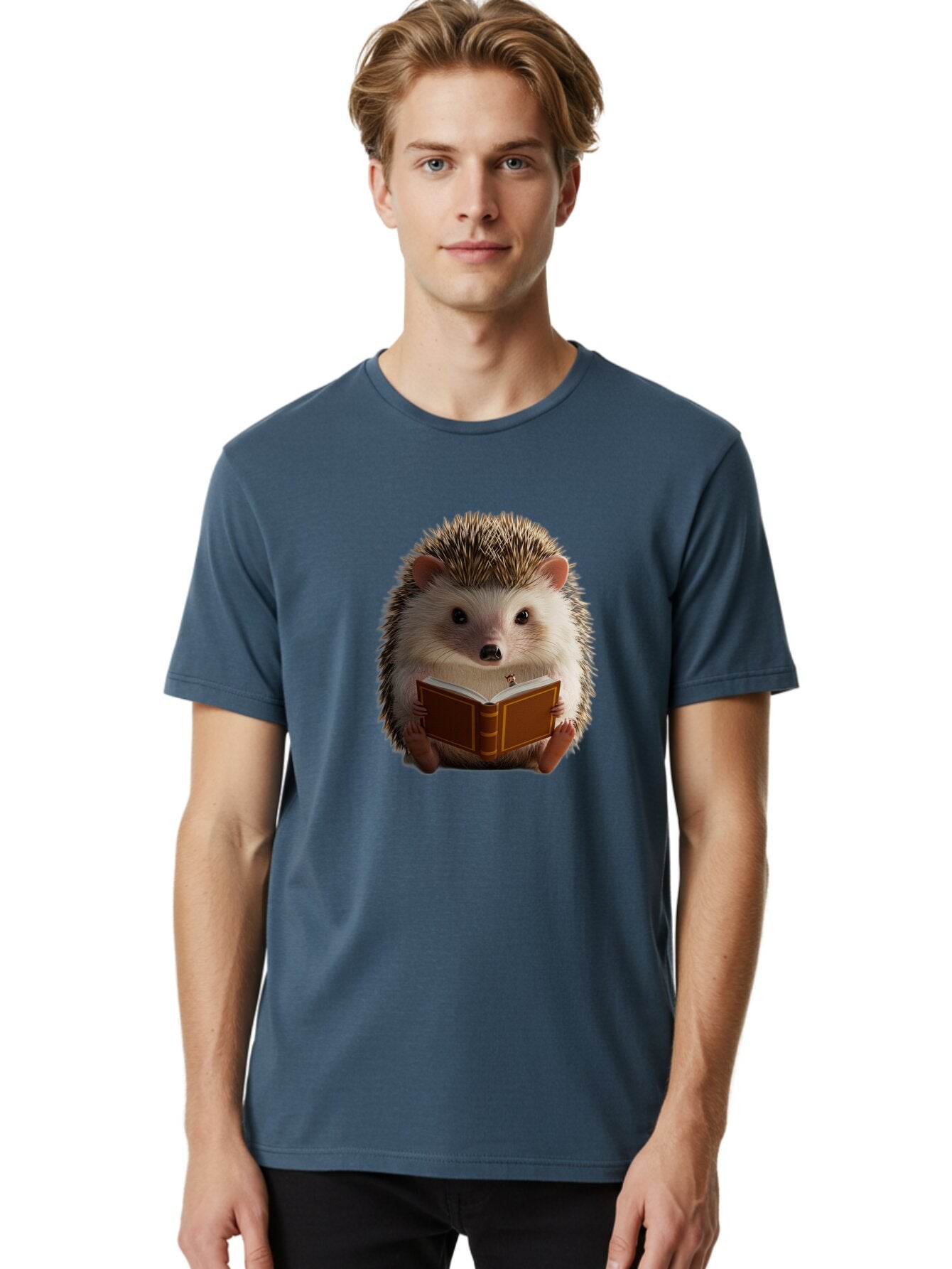 Hedgehog-Reading-8 Men'S Graphic Tee, 100% Cotton, Comfortable Casual Summer Wear, Machine Washable, Vintage Camera, Old Camera, Antique Camera, Black Camera, Classic Photography, Photography Equipment, Nostalgic Device, Film Camera, Baq943 28