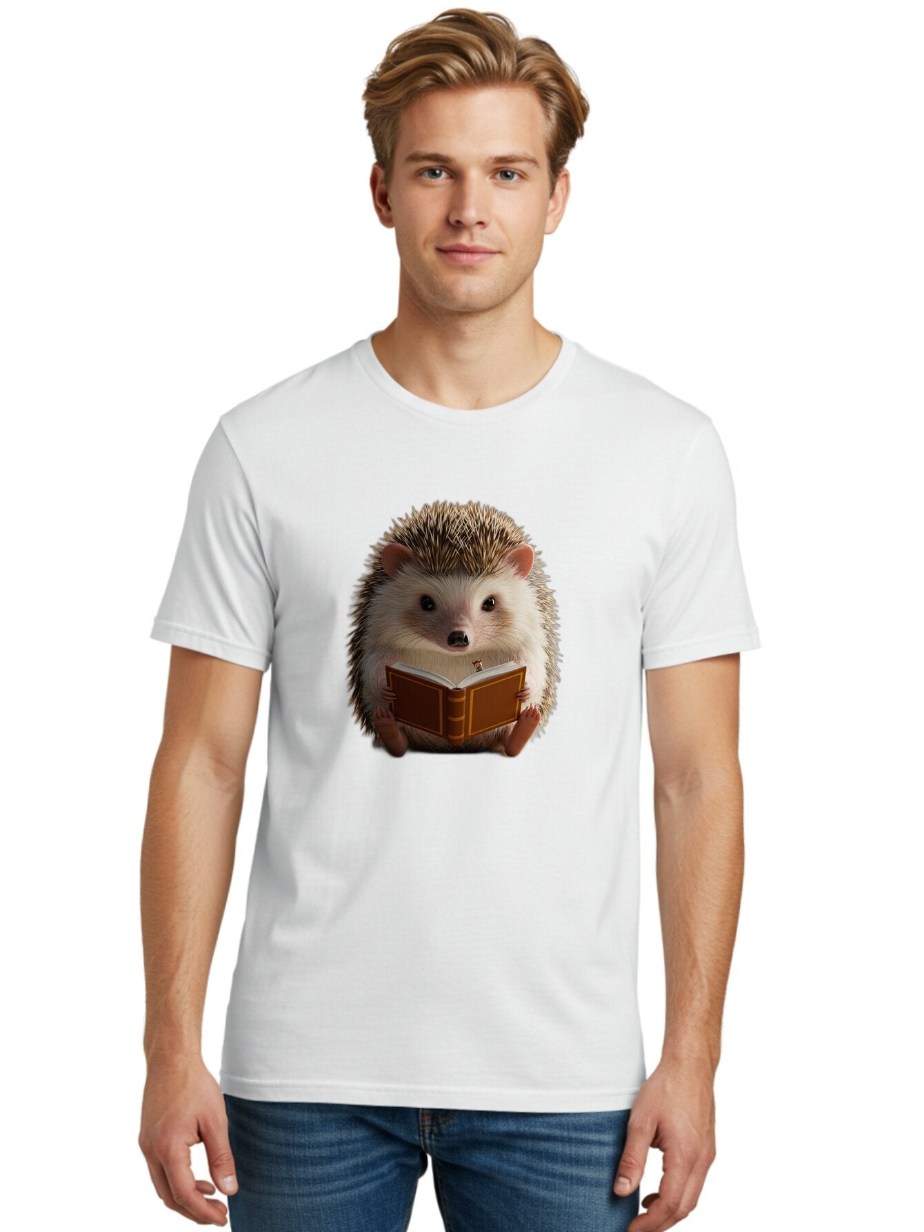 Hedgehog-Reading-8 Men'S Graphic Tee, 100% Cotton, Comfortable Casual Summer Wear, Machine Washable, Vintage Camera, Old Camera, Antique Camera, Black Camera, Classic Photography, Photography Equipment, Nostalgic Device, Film Camera, Baq943 24