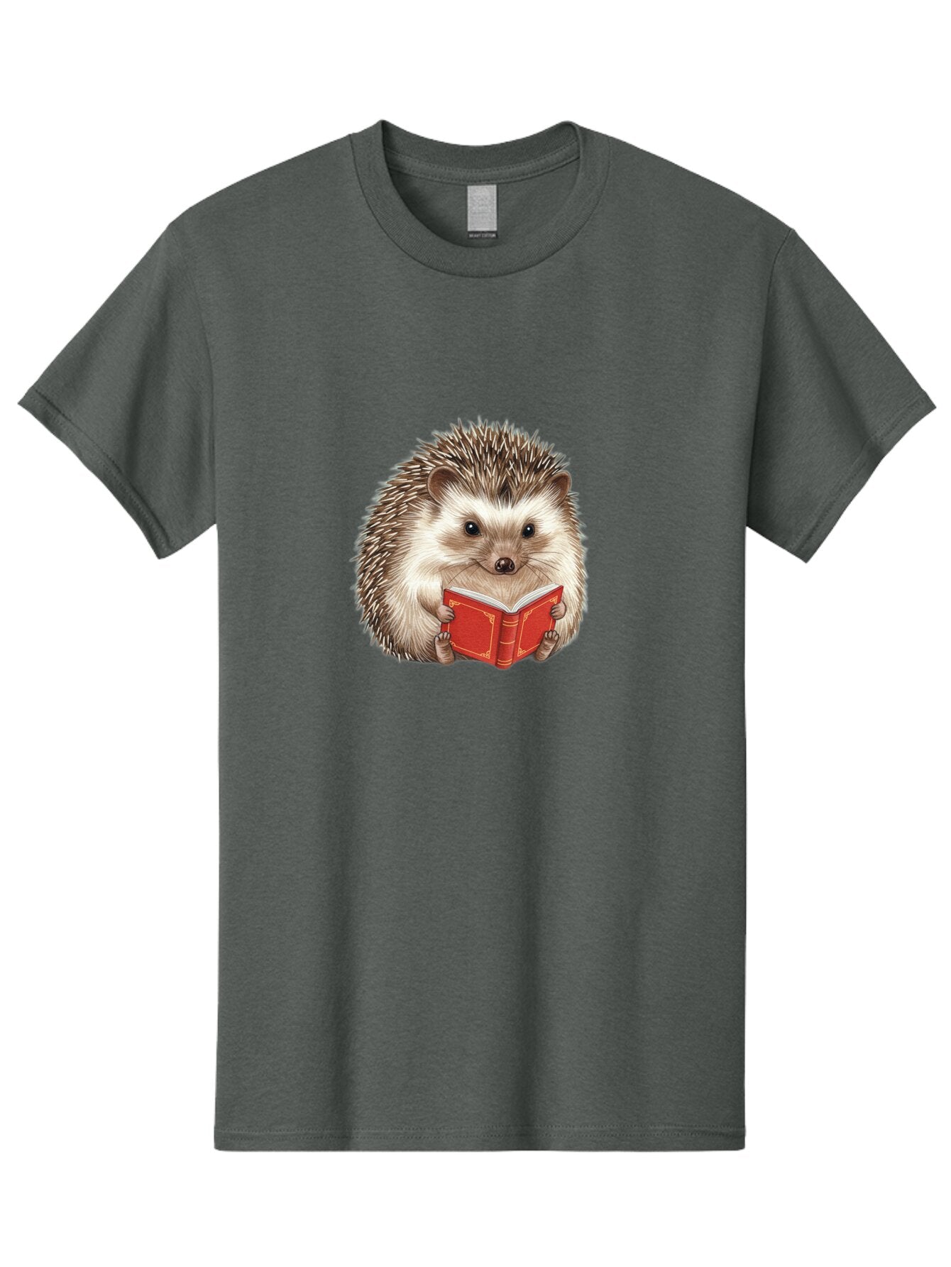Hedgehog-Reading-Book-1 Men'S Graphic Tee, 100% Cotton, Comfortable Casual Summer Wear, Machine Washable, Vintage Camera, Old Camera, Antique Camera, Black Camera, Classic Photography, Photography Equipment, Nostalgic Device, Film Camera, Baq944 7