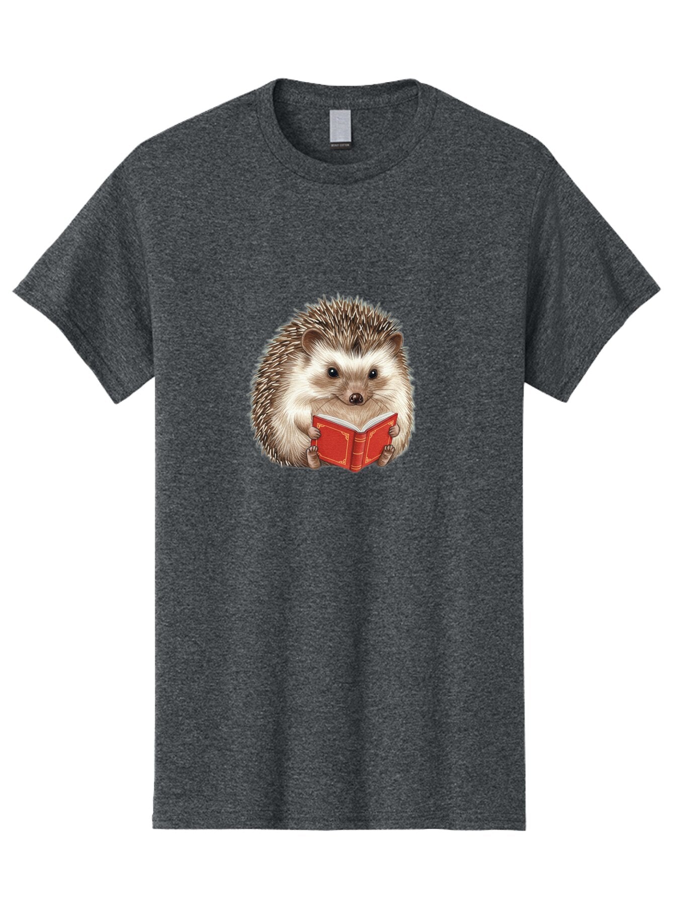 Hedgehog-Reading-Book-1 Men'S Graphic Tee, 100% Cotton, Comfortable Casual Summer Wear, Machine Washable, Vintage Camera, Old Camera, Antique Camera, Black Camera, Classic Photography, Photography Equipment, Nostalgic Device, Film Camera, Baq944 4