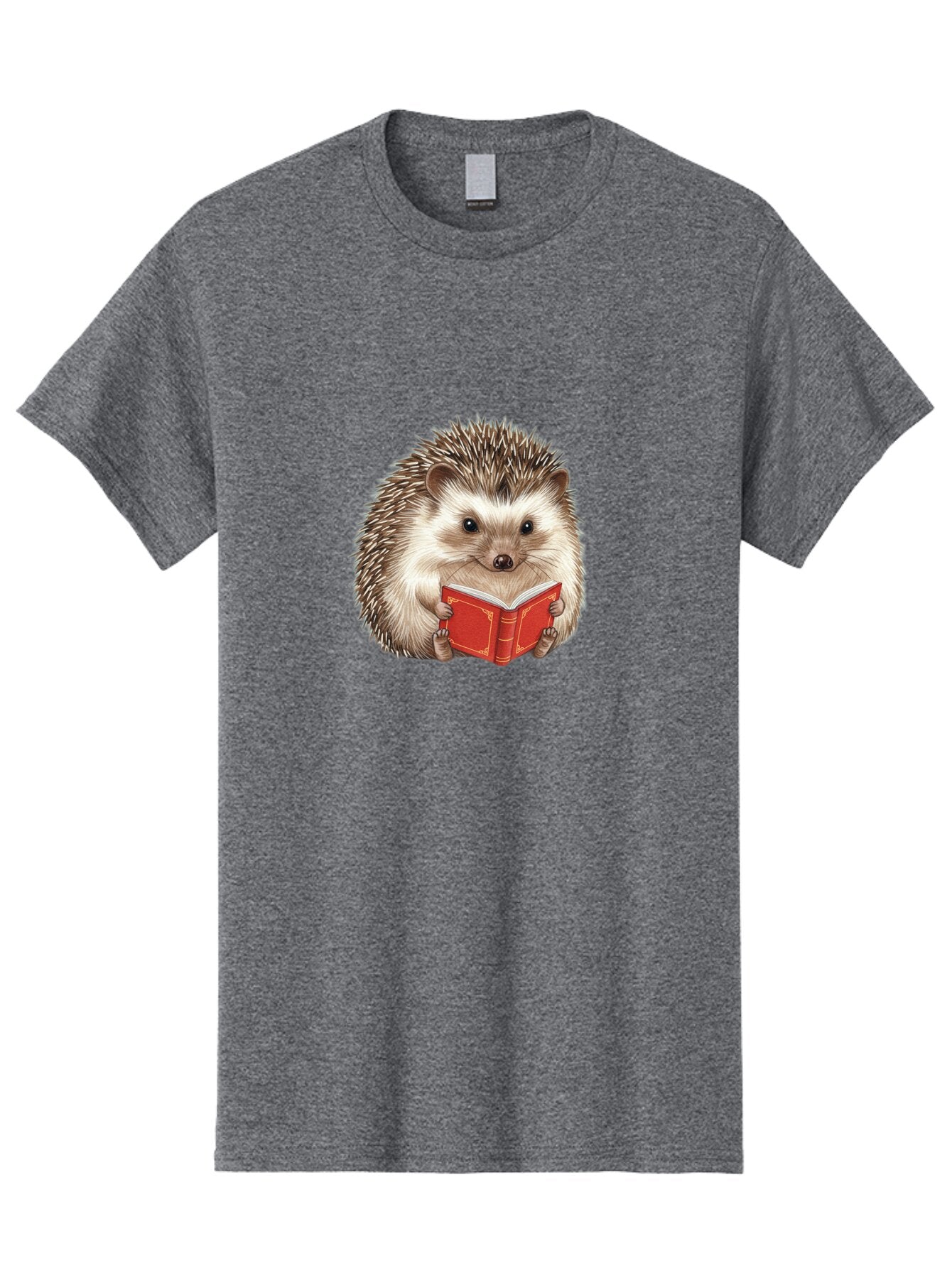 Hedgehog-Reading-Book-1 Men'S Graphic Tee, 100% Cotton, Comfortable Casual Summer Wear, Machine Washable, Vintage Camera, Old Camera, Antique Camera, Black Camera, Classic Photography, Photography Equipment, Nostalgic Device, Film Camera, Baq944 1