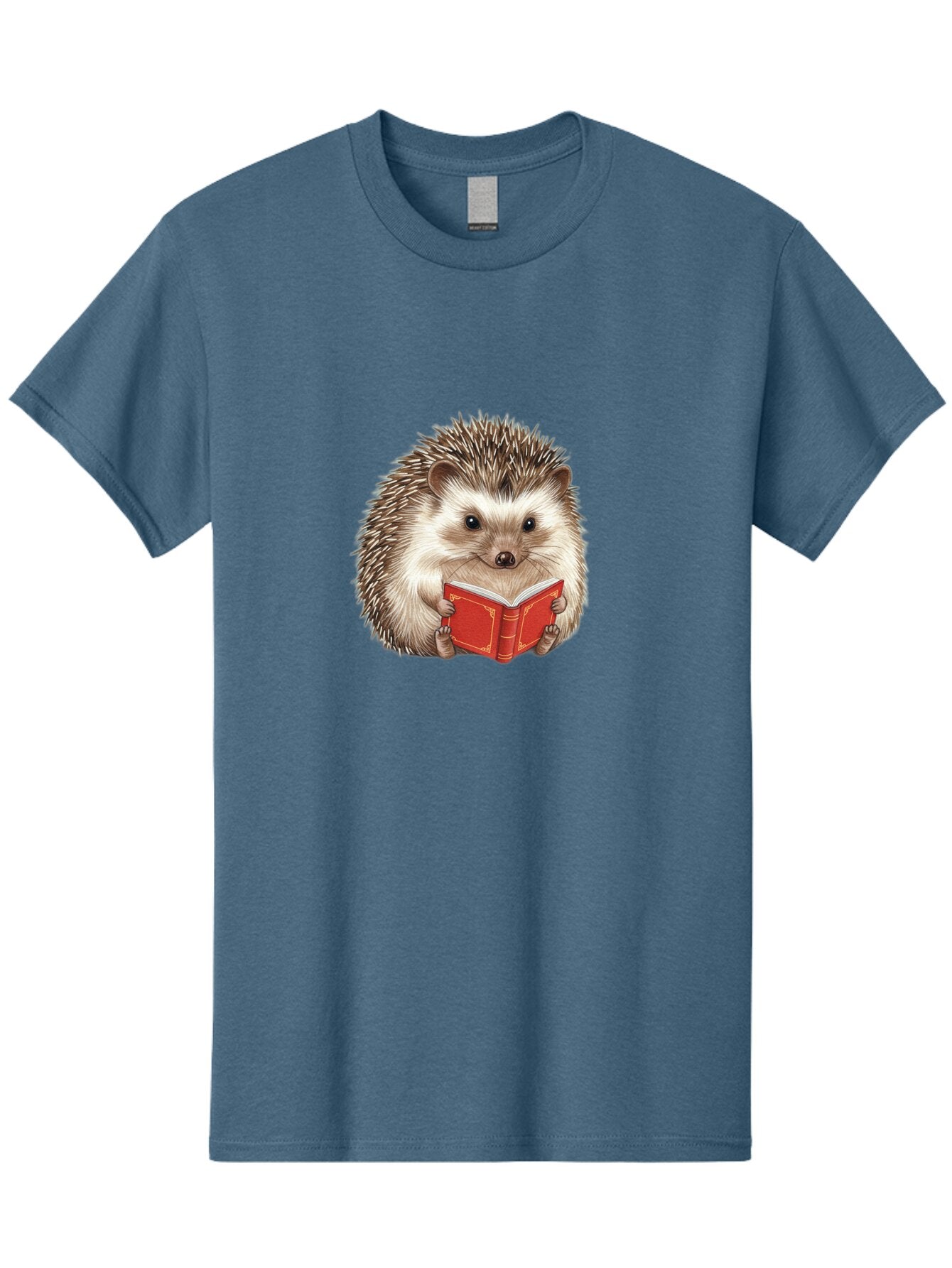 Hedgehog-Reading-Book-1 Men'S Graphic Tee, 100% Cotton, Comfortable Casual Summer Wear, Machine Washable, Vintage Camera, Old Camera, Antique Camera, Black Camera, Classic Photography, Photography Equipment, Nostalgic Device, Film Camera, Baq944 14