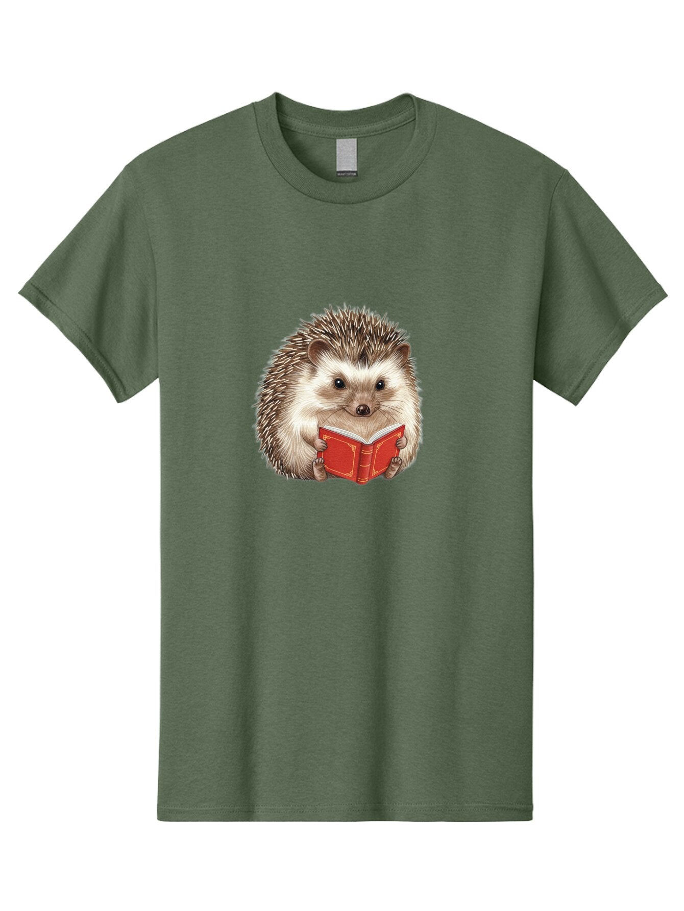 Hedgehog-Reading-Book-1 Men'S Graphic Tee, 100% Cotton, Comfortable Casual Summer Wear, Machine Washable, Vintage Camera, Old Camera, Antique Camera, Black Camera, Classic Photography, Photography Equipment, Nostalgic Device, Film Camera, Baq944 3