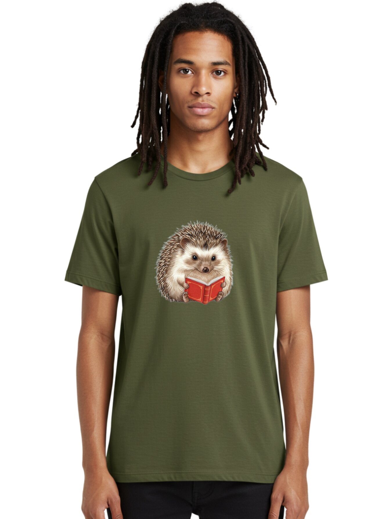 Hedgehog-Reading-Book-1 Men'S Graphic Tee, 100% Cotton, Comfortable Casual Summer Wear, Machine Washable, Vintage Camera, Old Camera, Antique Camera, Black Camera, Classic Photography, Photography Equipment, Nostalgic Device, Film Camera, Baq944 22