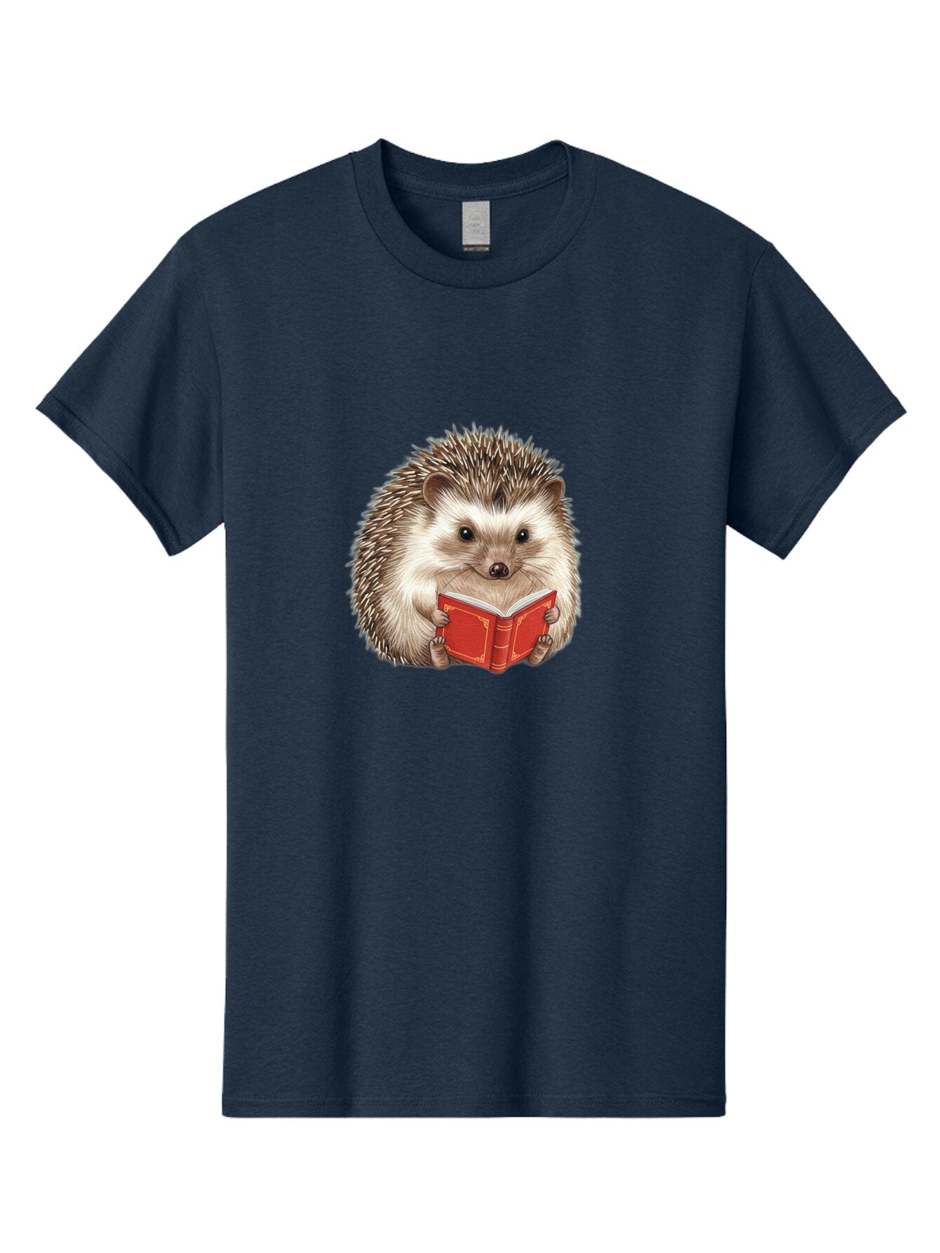 Hedgehog-Reading-Book-1 Men'S Graphic Tee, 100% Cotton, Comfortable Casual Summer Wear, Machine Washable, Vintage Camera, Old Camera, Antique Camera, Black Camera, Classic Photography, Photography Equipment, Nostalgic Device, Film Camera, Baq944 6