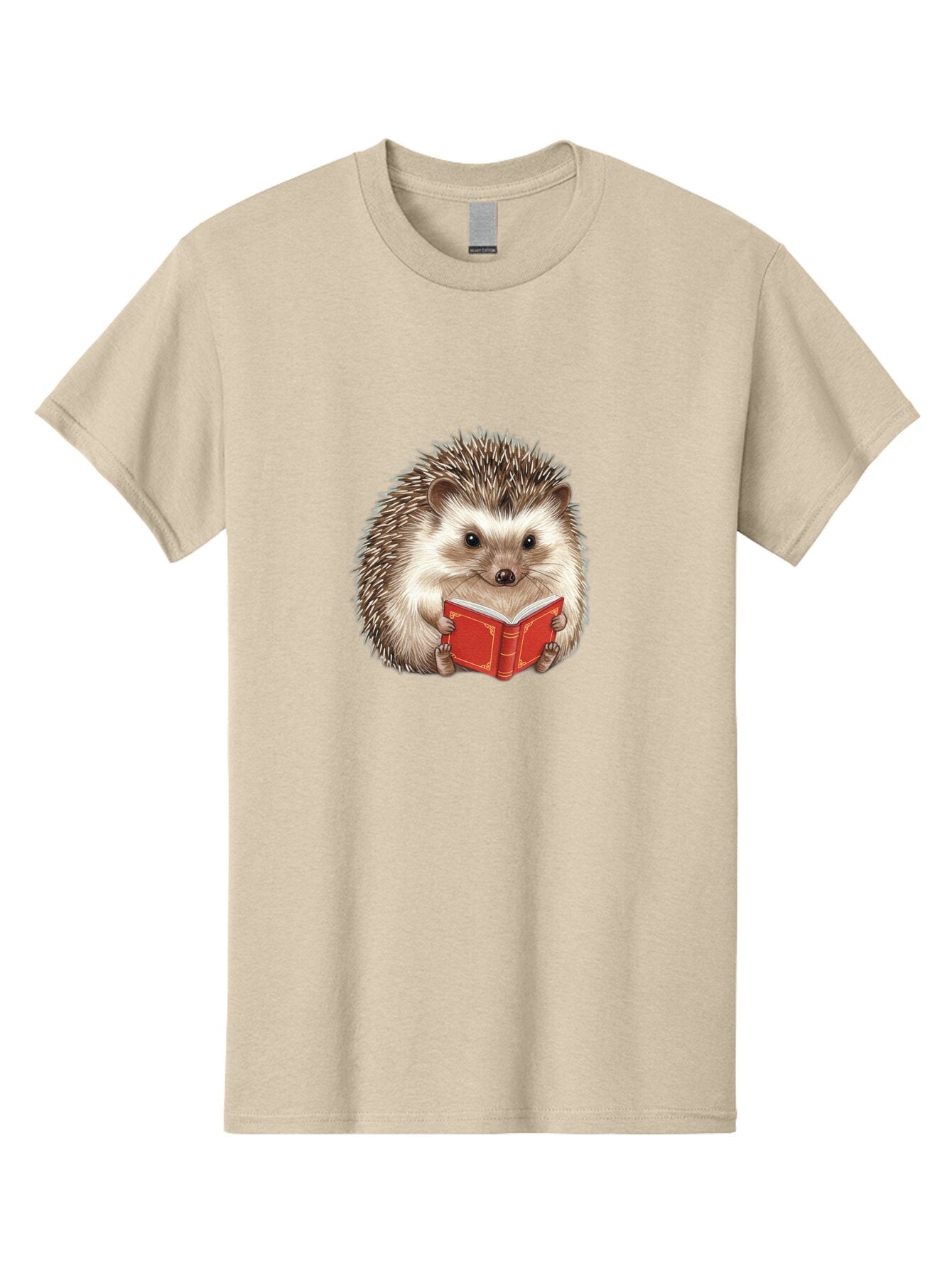 Hedgehog-Reading-Book-1 Men'S Graphic Tee, 100% Cotton, Comfortable Casual Summer Wear, Machine Washable, Vintage Camera, Old Camera, Antique Camera, Black Camera, Classic Photography, Photography Equipment, Nostalgic Device, Film Camera, Baq944 9