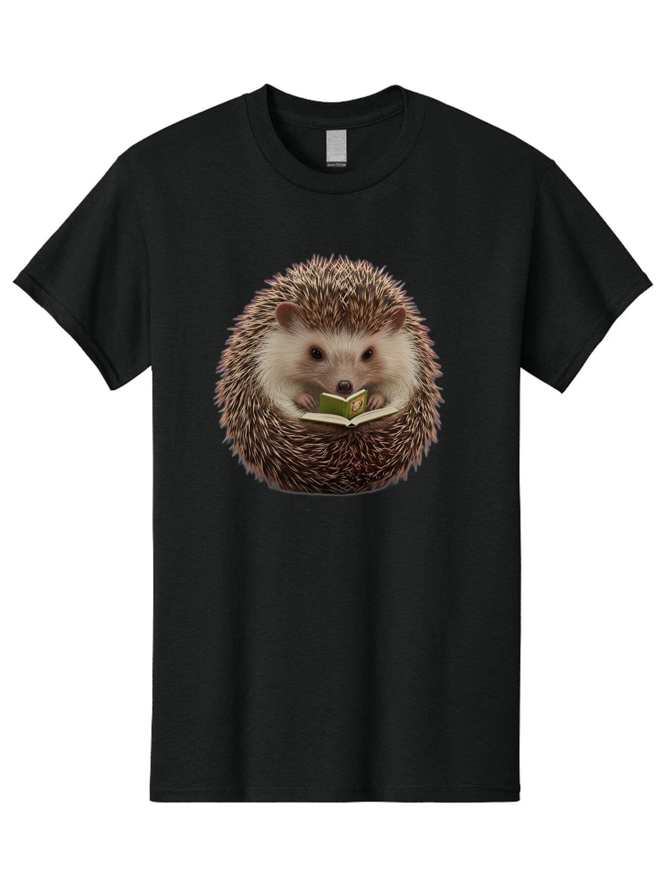 Hedgehog-Reading-Book-2 Men'S Graphic Tee, 100% Cotton, Comfortable Casual Summer Wear, Machine Washable, Vintage Camera, Old Camera, Antique Camera, Black Camera, Classic Photography, Photography Equipment, Nostalgic Device, Film Camera, Baq945 14