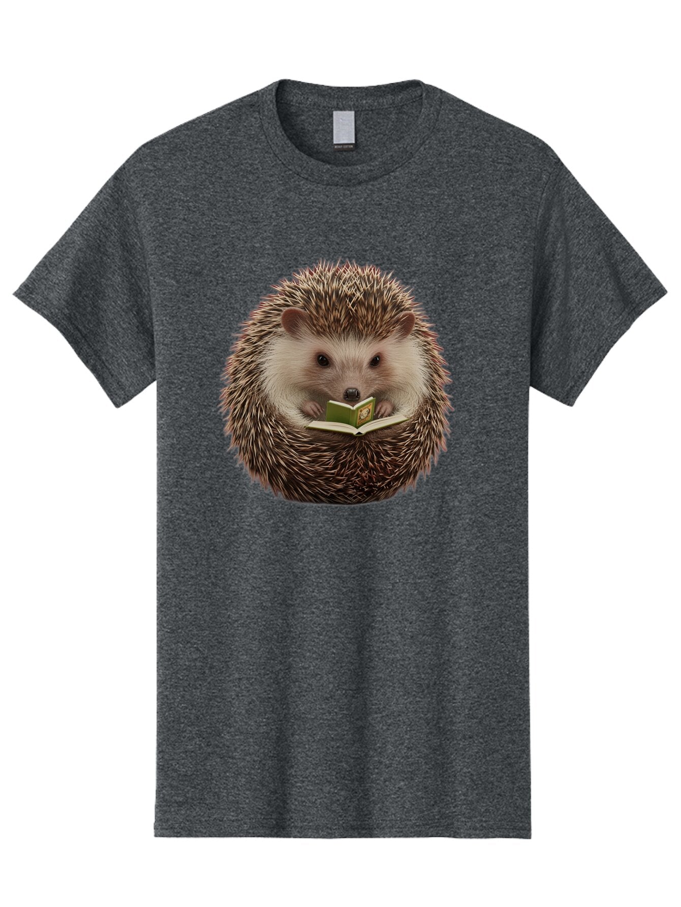 Hedgehog-Reading-Book-2 Men'S Graphic Tee, 100% Cotton, Comfortable Casual Summer Wear, Machine Washable, Vintage Camera, Old Camera, Antique Camera, Black Camera, Classic Photography, Photography Equipment, Nostalgic Device, Film Camera, Baq945 2