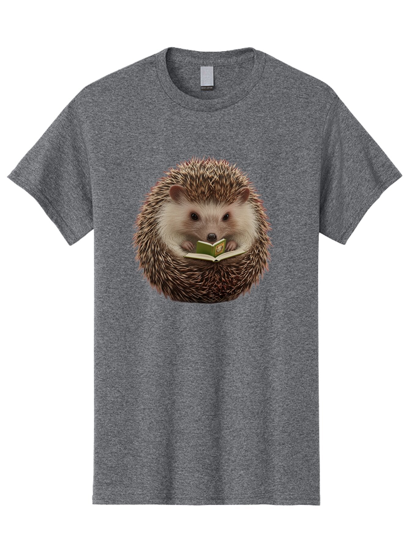 Hedgehog-Reading-Book-2 Men'S Graphic Tee, 100% Cotton, Comfortable Casual Summer Wear, Machine Washable, Vintage Camera, Old Camera, Antique Camera, Black Camera, Classic Photography, Photography Equipment, Nostalgic Device, Film Camera, Baq945 4