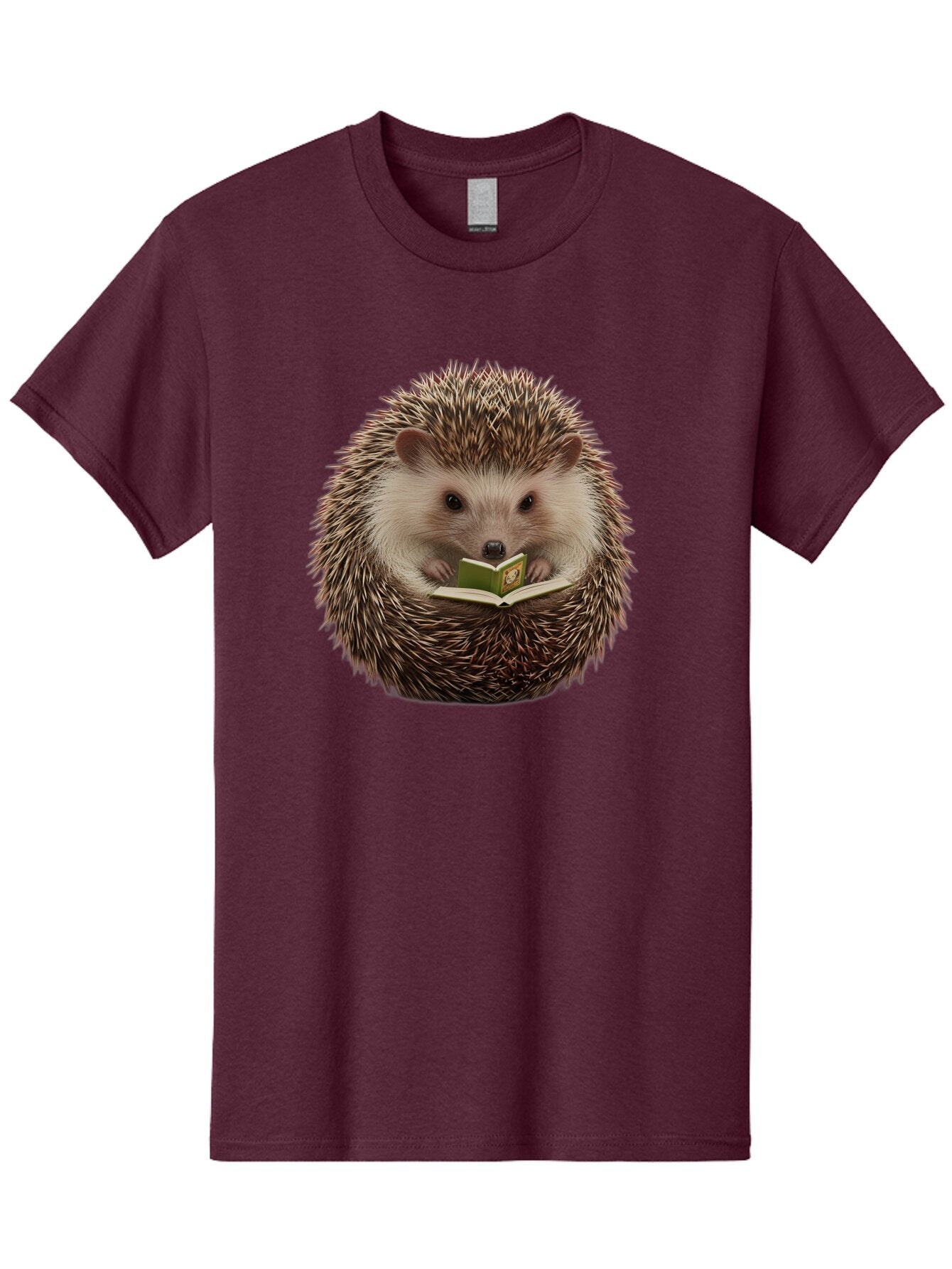Hedgehog-Reading-Book-2 Men'S Graphic Tee, 100% Cotton, Comfortable Casual Summer Wear, Machine Washable, Vintage Camera, Old Camera, Antique Camera, Black Camera, Classic Photography, Photography Equipment, Nostalgic Device, Film Camera, Baq945 11