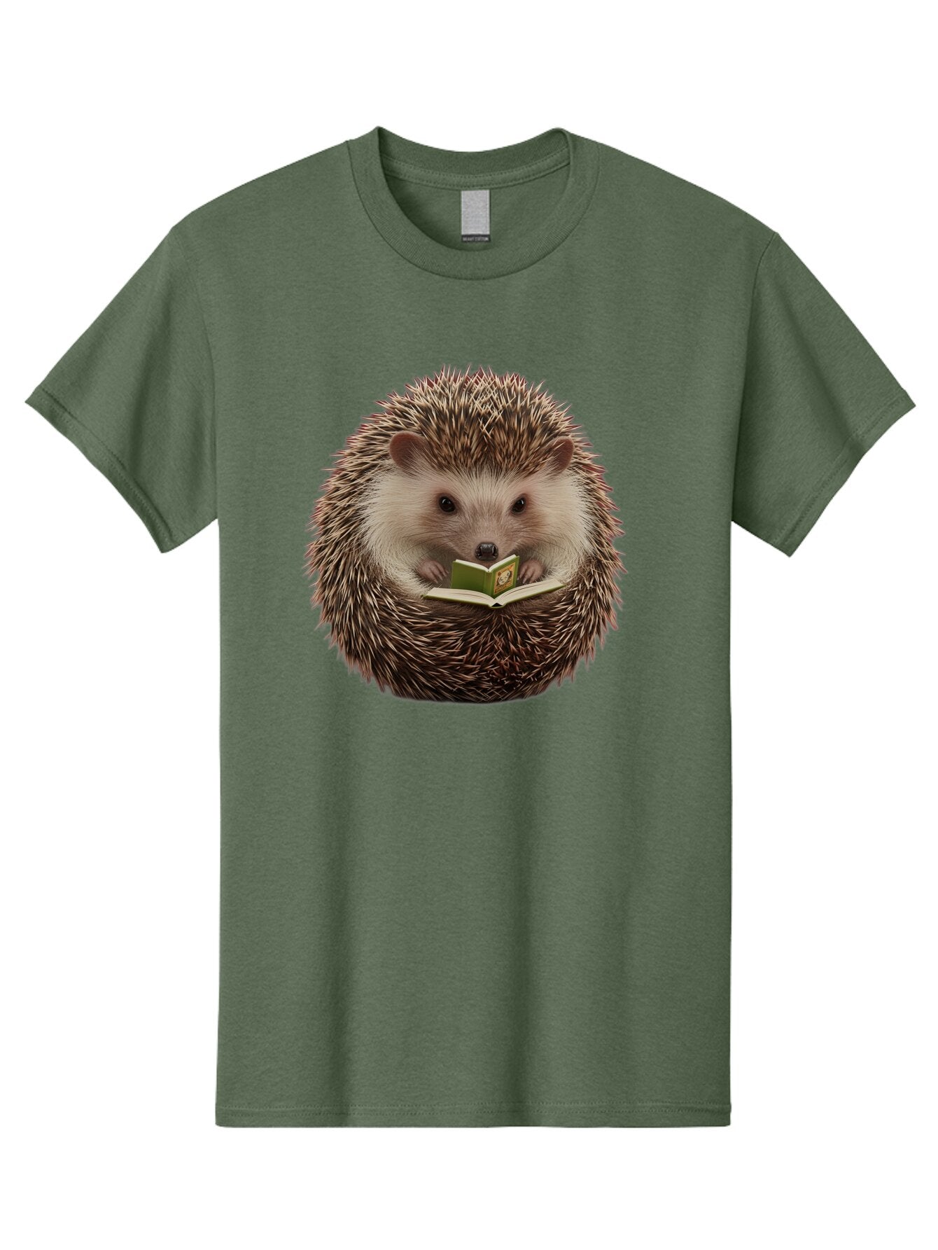 Hedgehog-Reading-Book-2 Men'S Graphic Tee, 100% Cotton, Comfortable Casual Summer Wear, Machine Washable, Vintage Camera, Old Camera, Antique Camera, Black Camera, Classic Photography, Photography Equipment, Nostalgic Device, Film Camera, Baq945 5